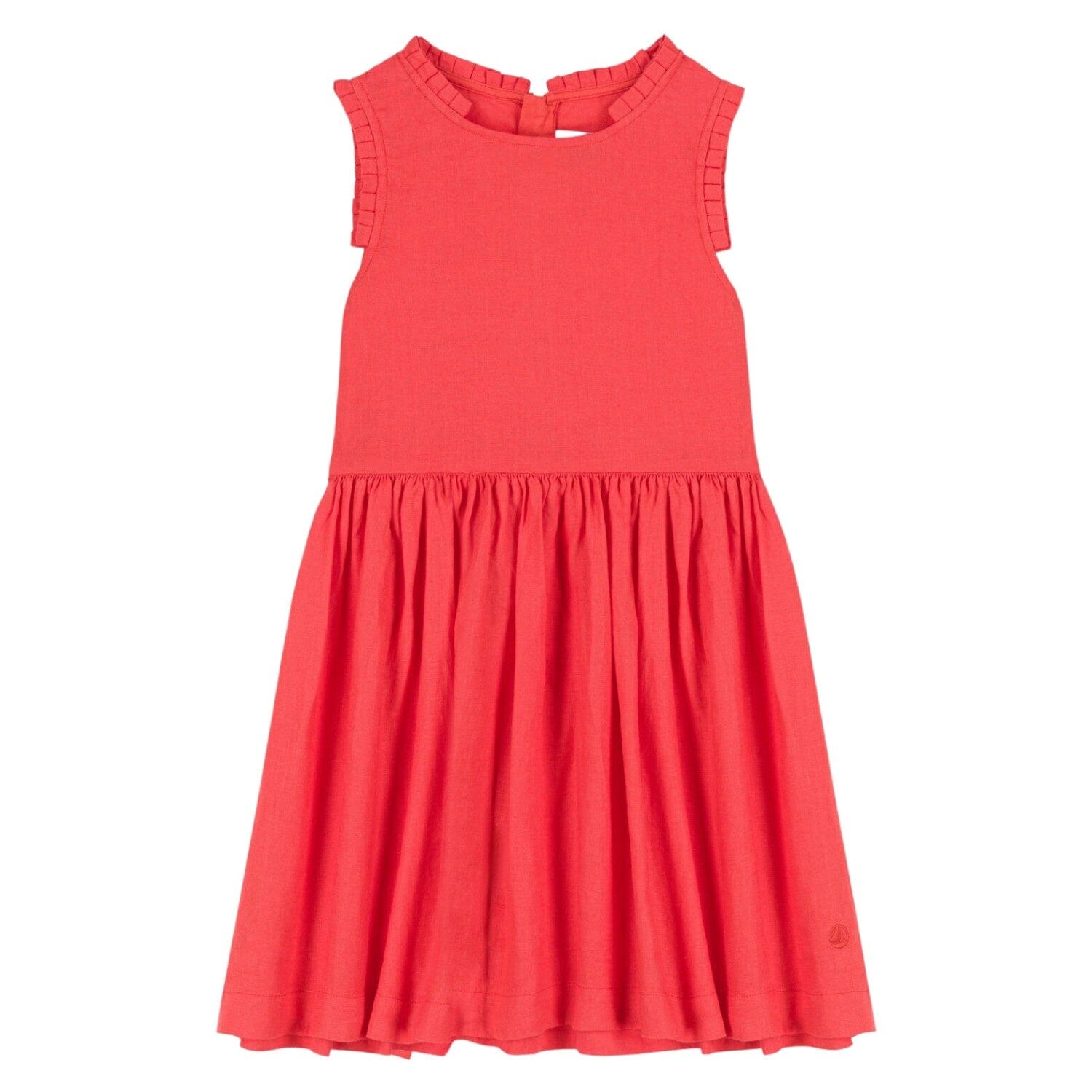 Petit Bateau süßes hellrotes Leinenkleid für Kinder Kleid Petit Bateau