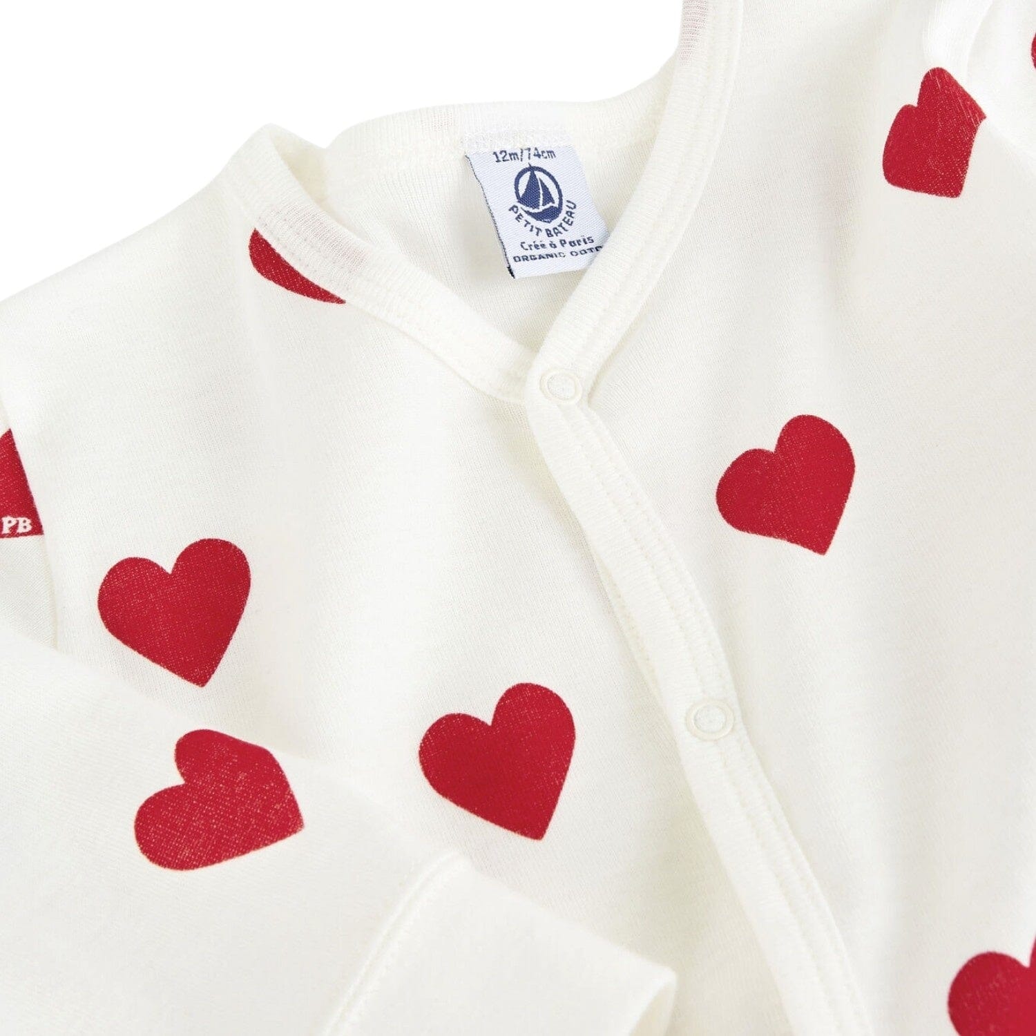 Fußloser Baby-Strampler aus Baumwolle mit Herzmotiv Strampler Petit Bateau