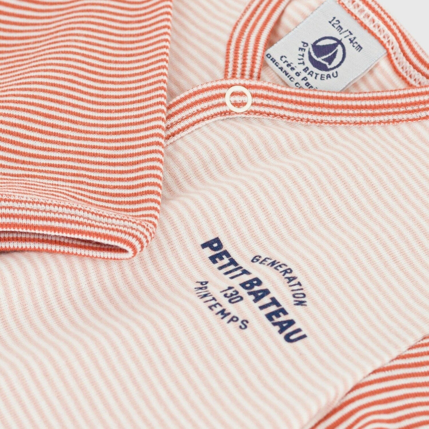 Petit Bateau Ringelstrampler rosa aus Bio-Baumwolle Strampler Petit Bateau