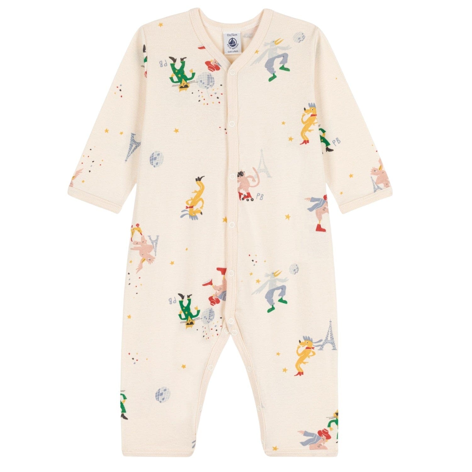 Petit Bateau Langarm Overall Allover Fantasy Print Einteiler / Bodysuits Petit Bateau