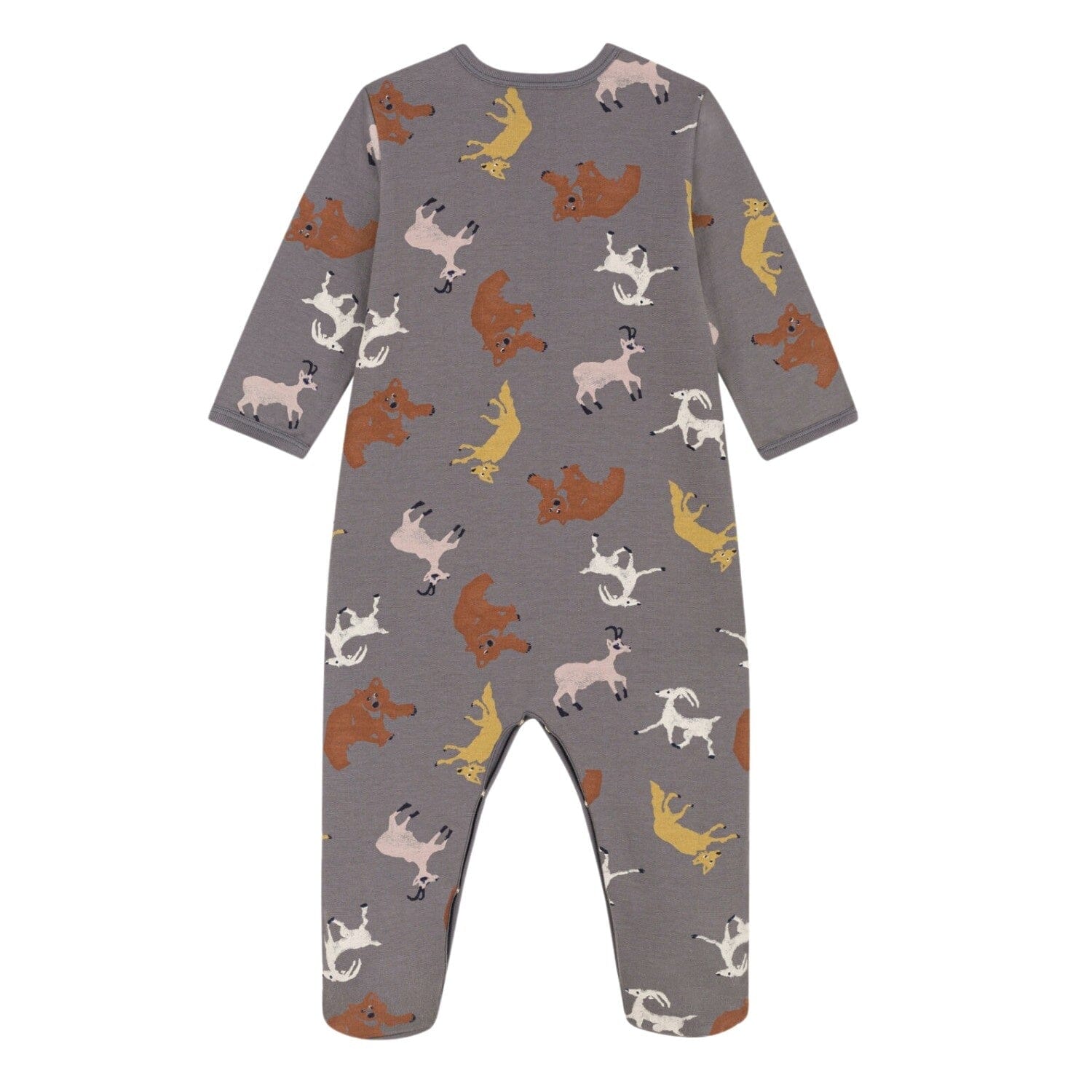 Petit Bateau Baby-Strampler fußlos mit Tiermotiv - grau Strampler Petit Bateau
