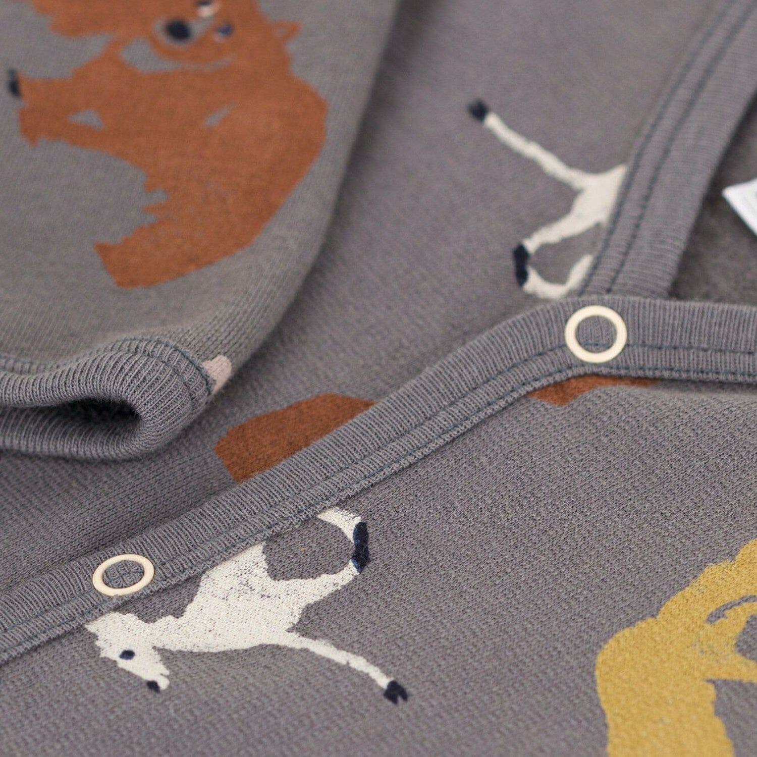 Petit Bateau Baby-Strampler fußlos mit Tiermotiv - grau Strampler Petit Bateau