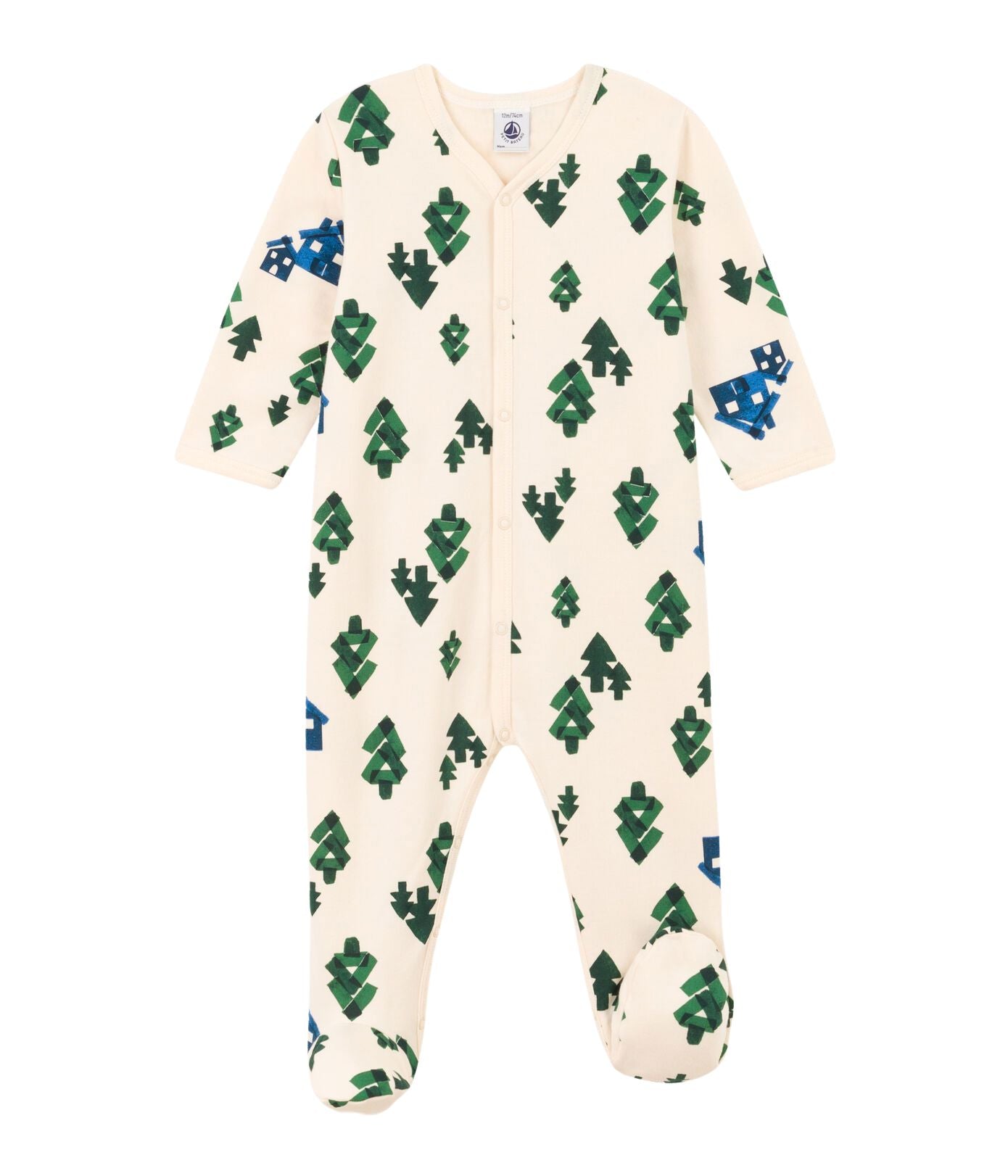 Petit Bateau Strampler mitTannenbäumen und Häusern Strampler Petit Bateau