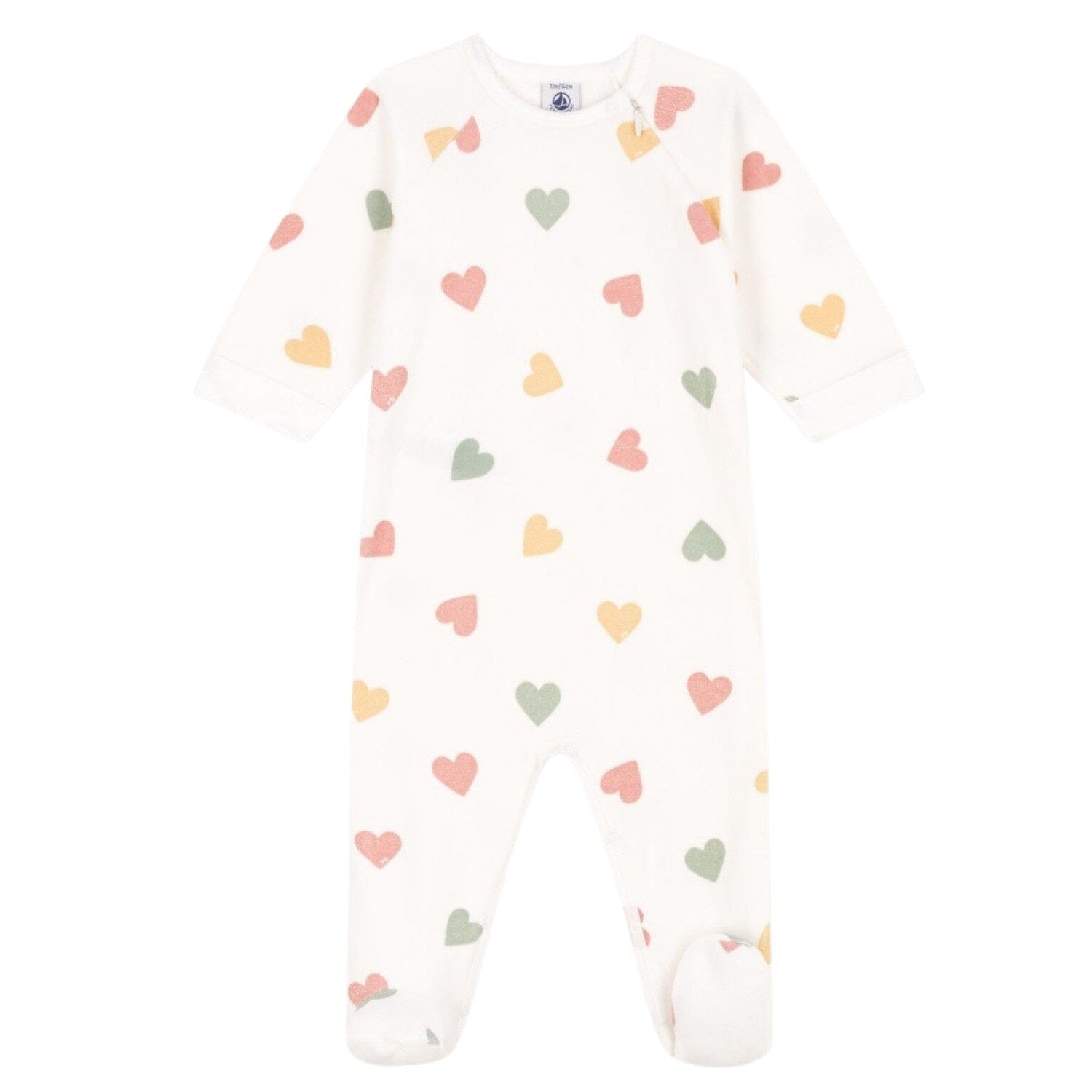 Petit Bateau Nicki Strampler weiß mit bunten Herzen Strampler Petit Bateau