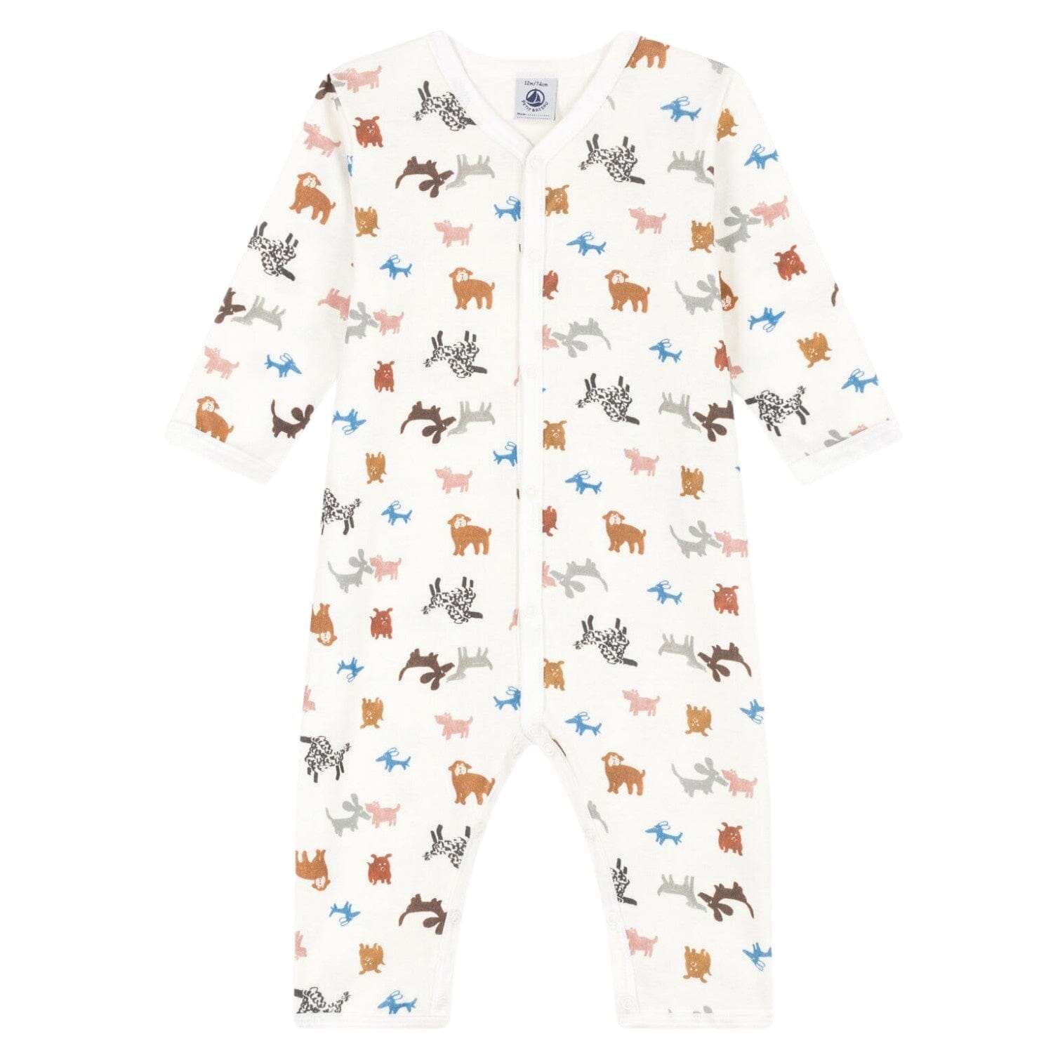 Petit Bateau Baby-Strampler fußlos mit Hundemotiv Strampler Petit Bateau