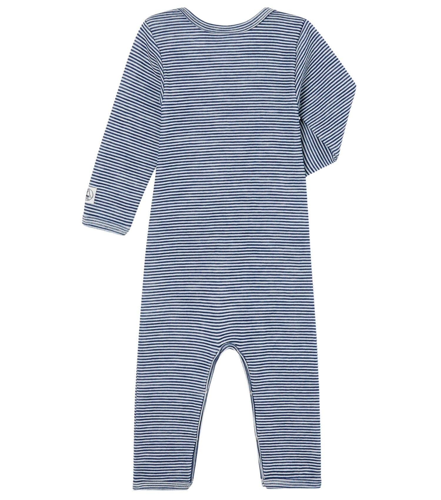 Petit Bateau Strampler Bodysuit warm aus Wolle und Baumwolle blau weiß Strampler Petit Bateau