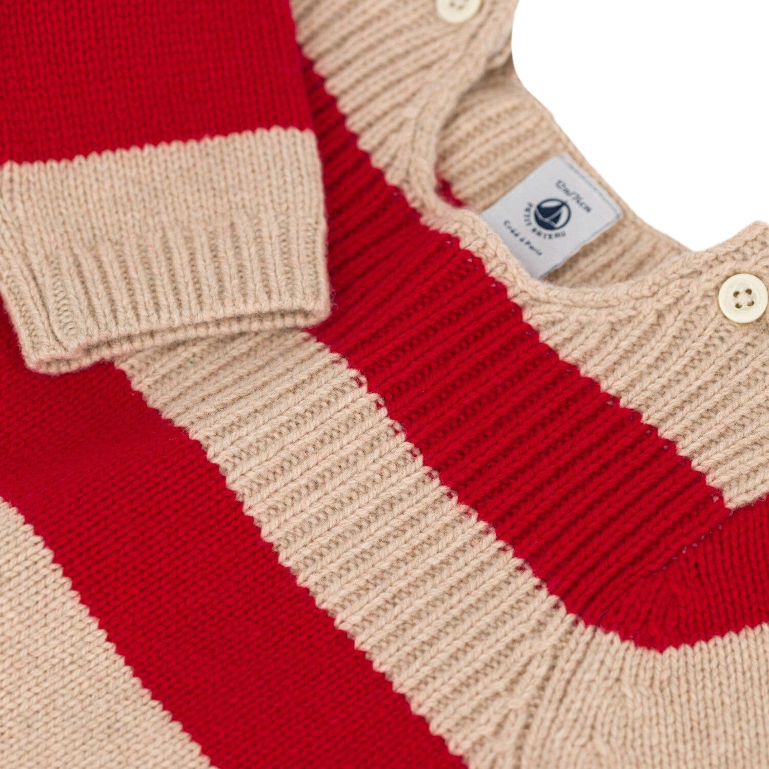 Petit Bateau Strickpullover rot beige Streifen Pullover Petit Bateau