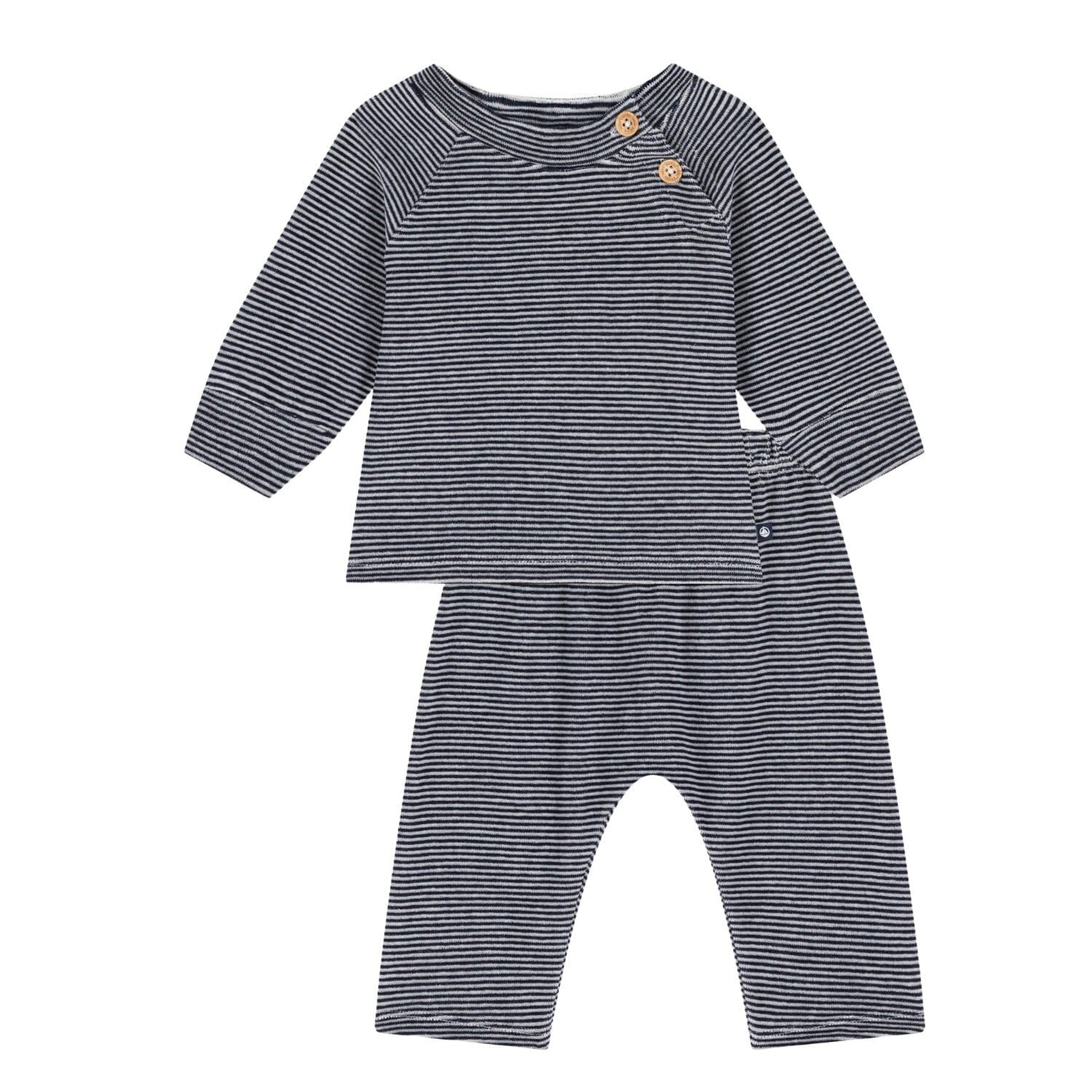 Petit Bateau 2-teiliges Nicky Baby-Set aus einem Cardigan und einer Hose Baby Kombination Petit Bateau