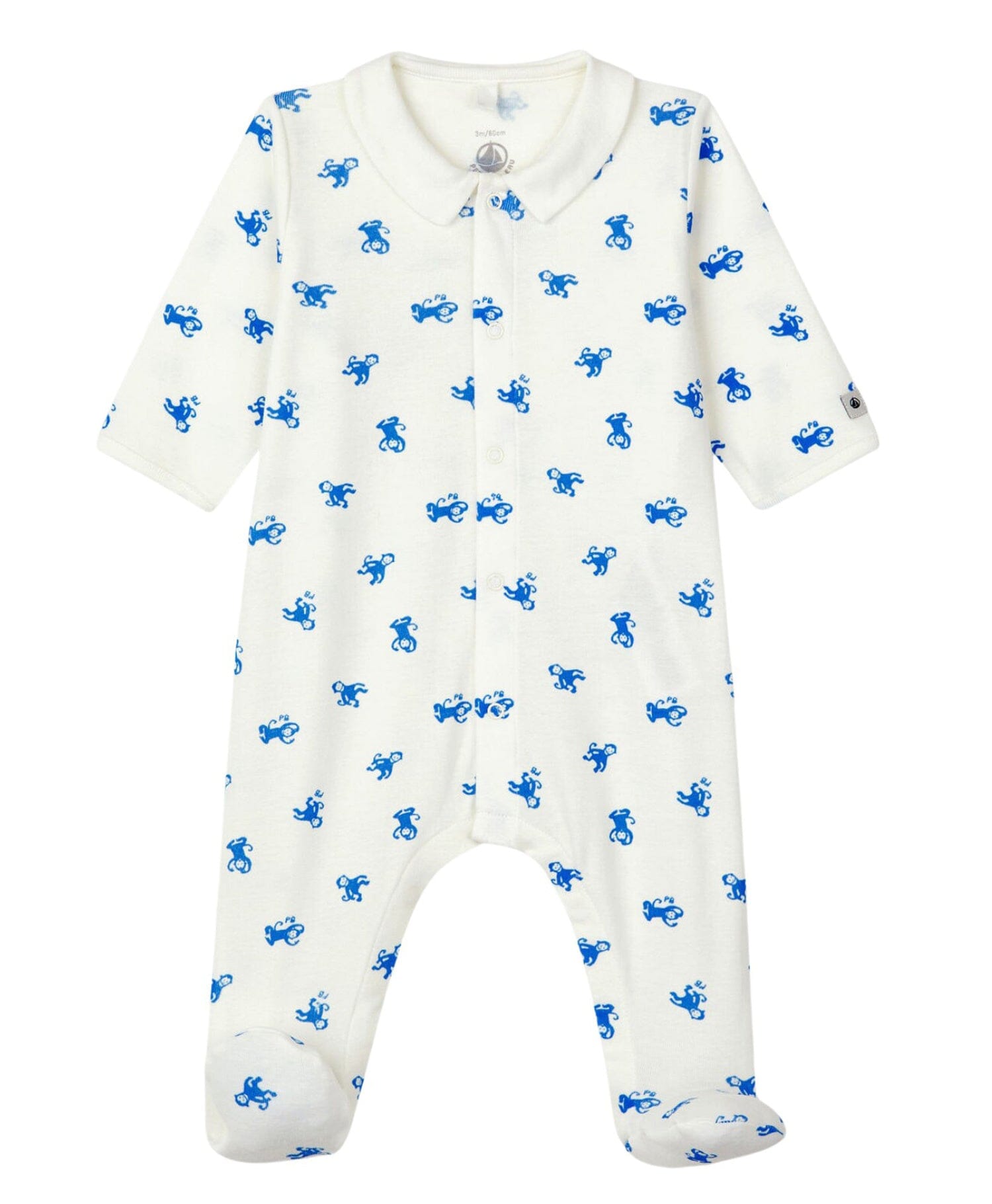 Petit Bateau Bodysuit mit Allover blaue Affen aus Bio-Baumwolle Einteiler / Bodysuits Petit Bateau