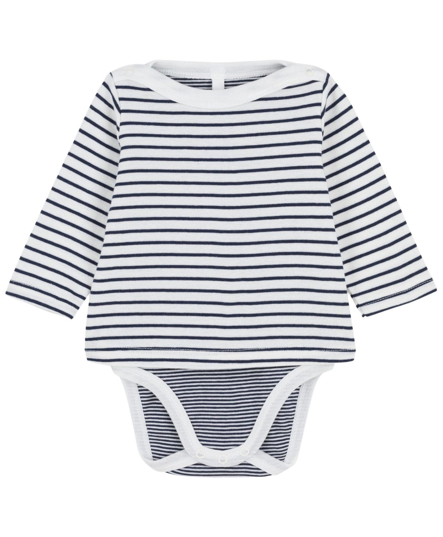 Petit Bateau gestreifter Baby Body langärmlig Jungen blau/weiß Spieler und Bodys Petit Bateau