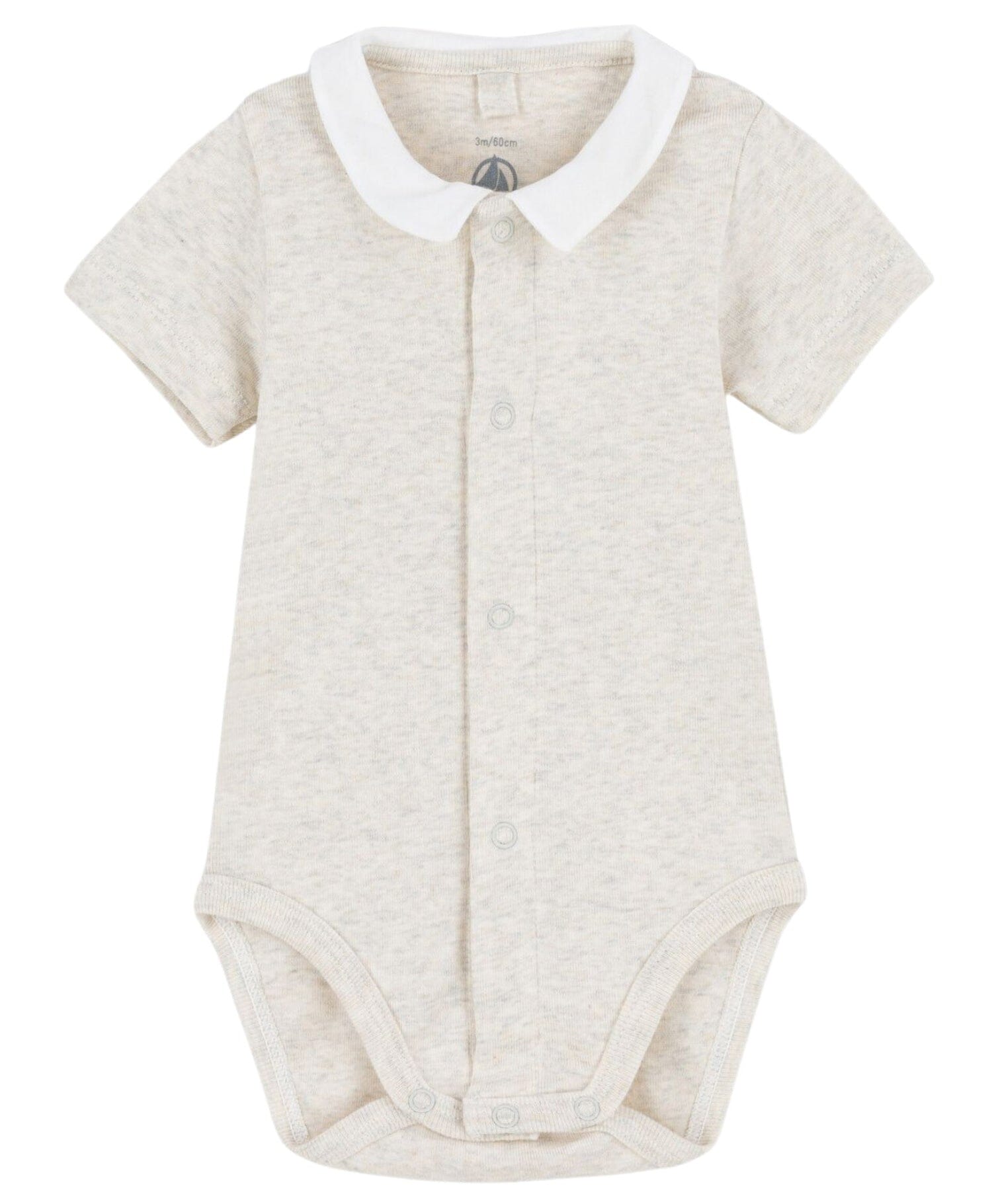 Petit Bateau Baby Body beige mit Kragen Spieler und Bodys Petit Bateau