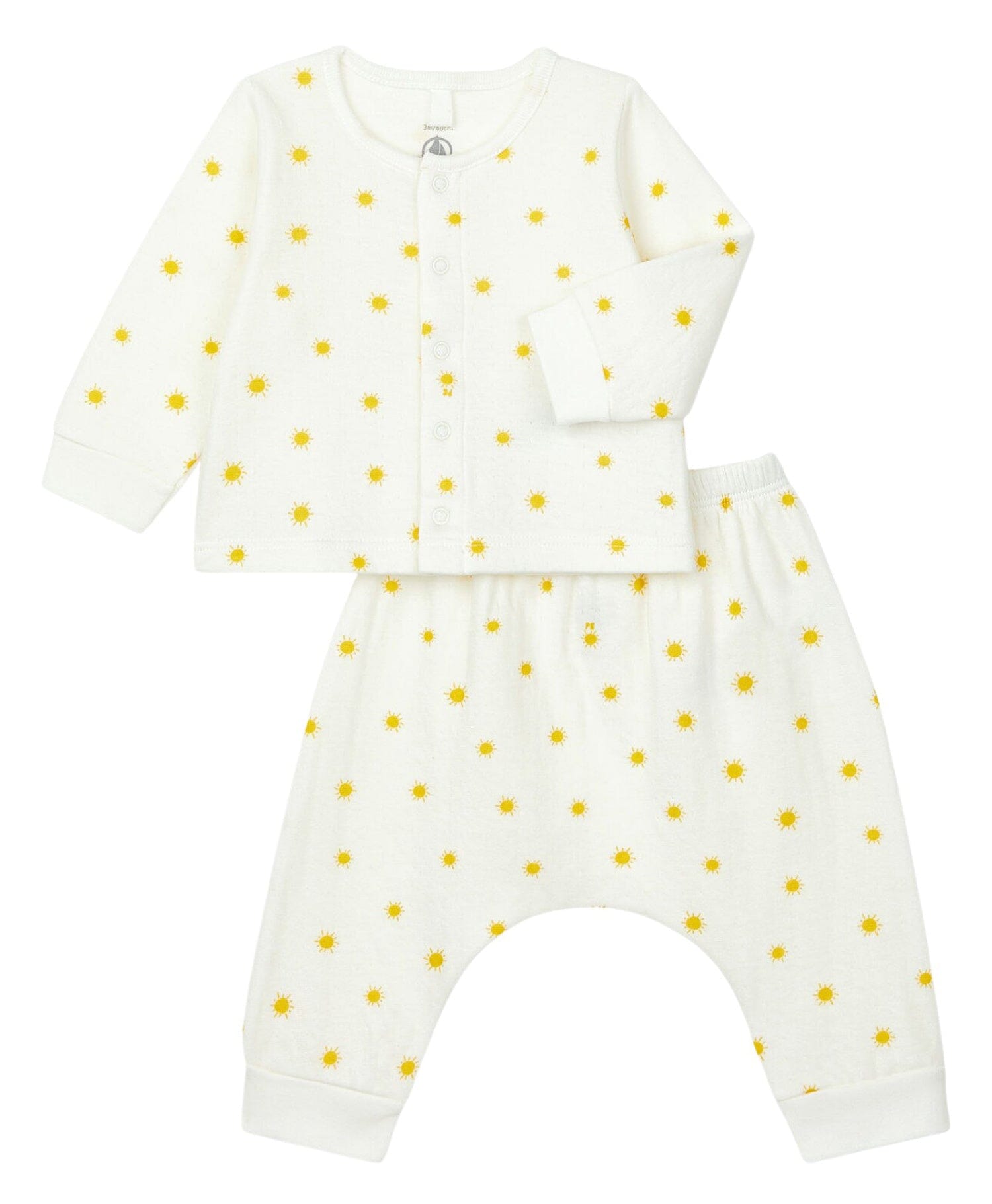 Petit Bateau 2-teiliges Baby-Set aus Strickjacke und Hose mit Sonnenprint Baby Kombination Petit Bateau