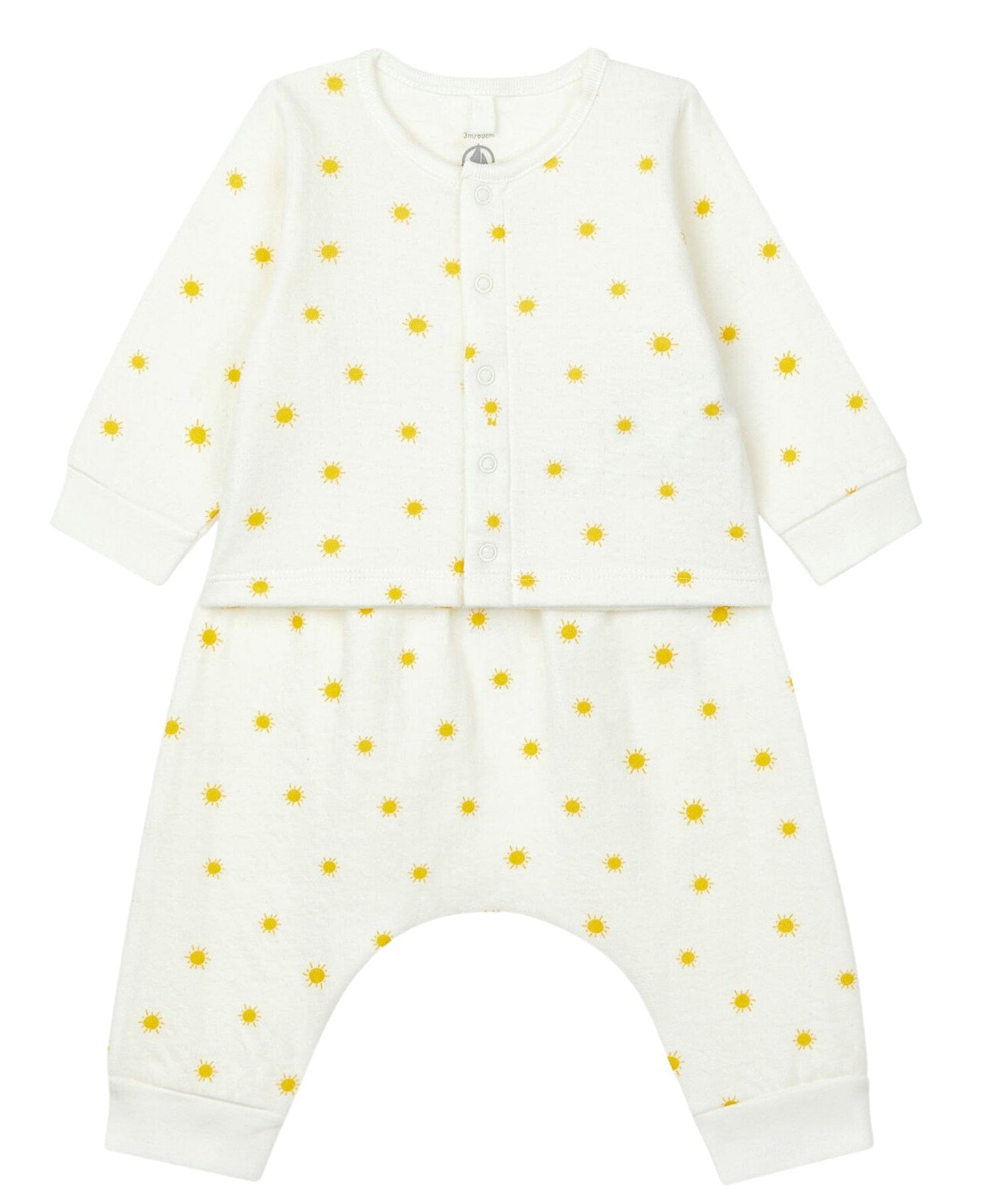Petit Bateau 2-teiliges Baby-Set aus Strickjacke und Hose mit Sonnenprint Baby Kombination Petit Bateau