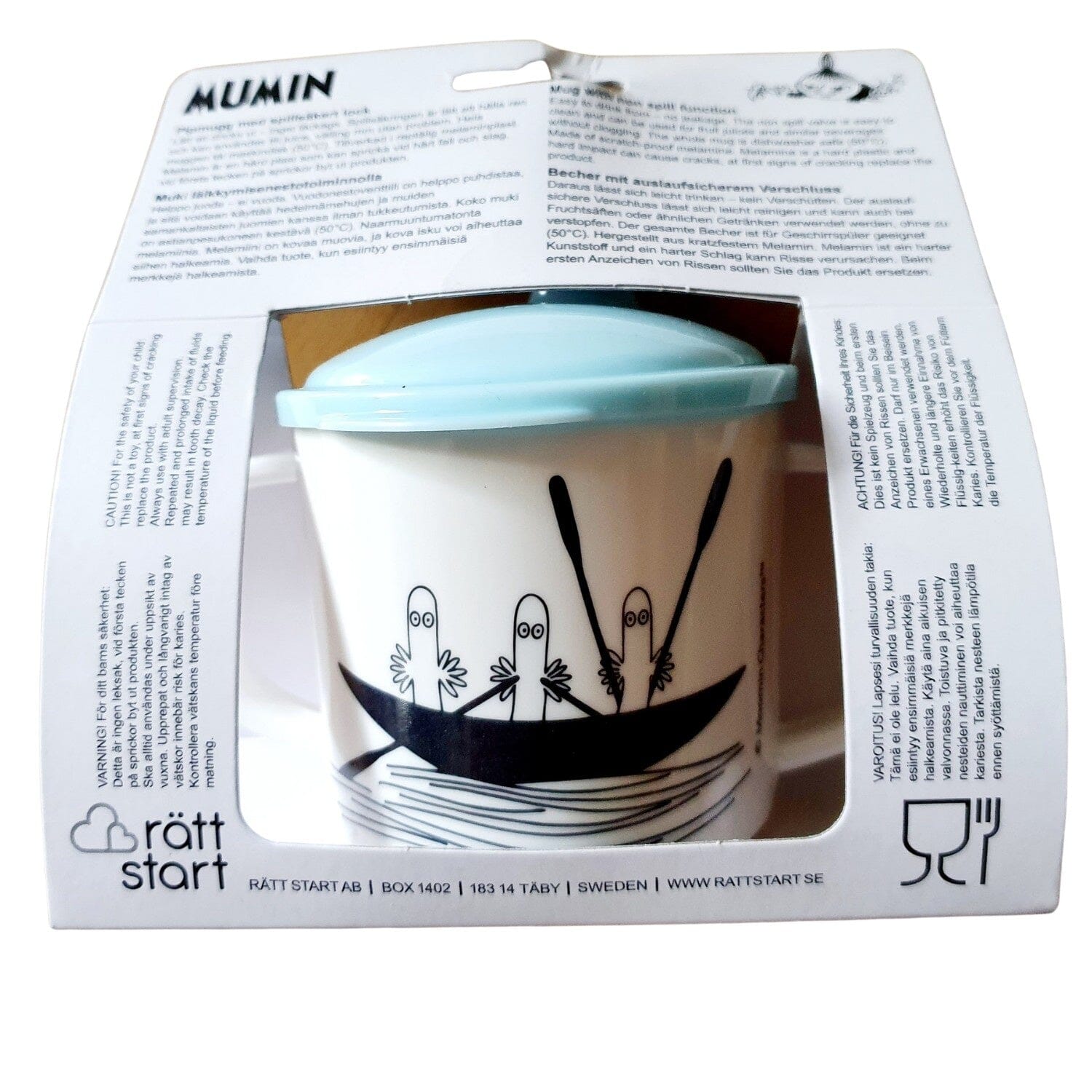 Rätt Start Mumin Schnabeltasse hellblau Moomins Becher Rätt Start