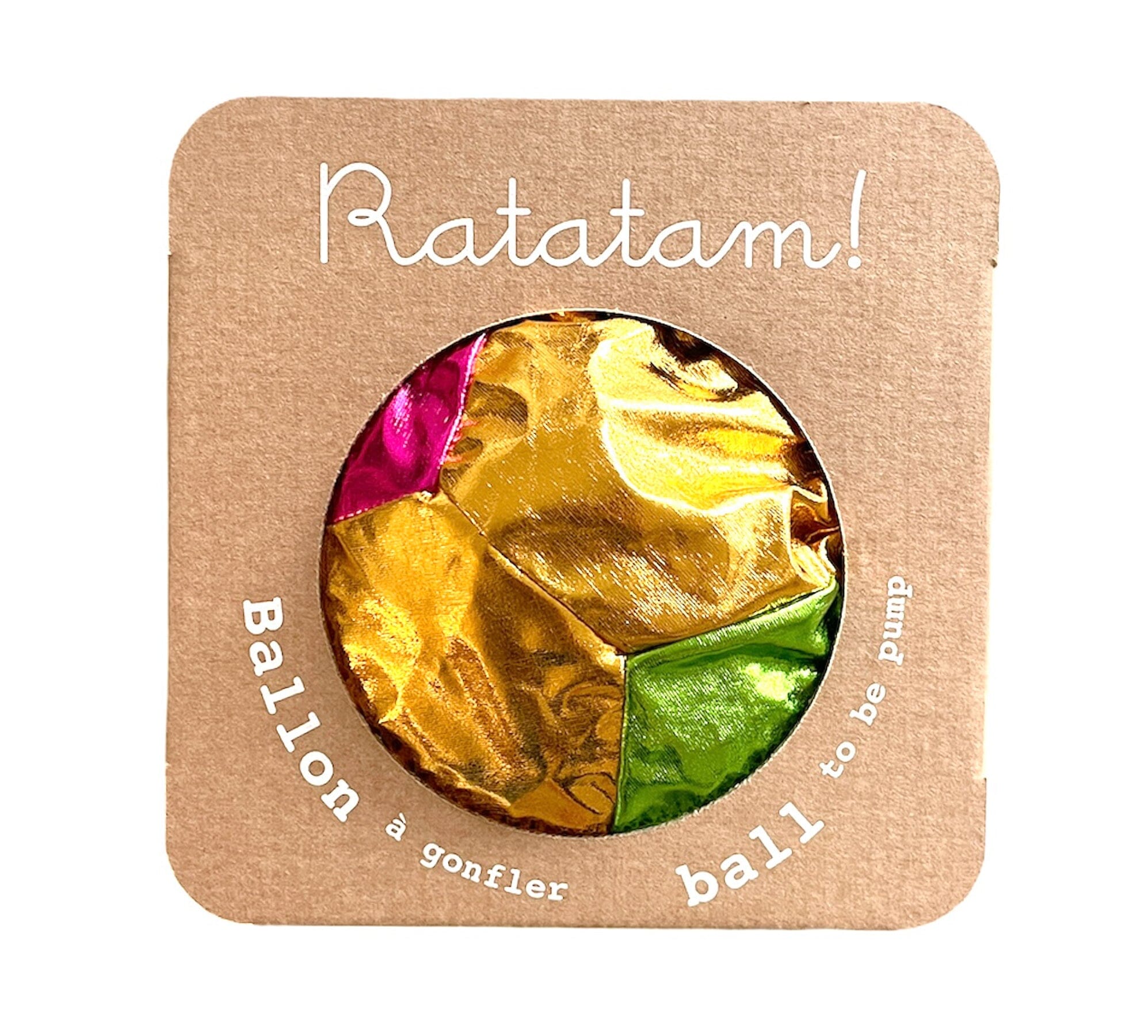 RATATAM – Stoffballon „Starry Golden / Silver Stars“ 30 cm Beachball RATATAM