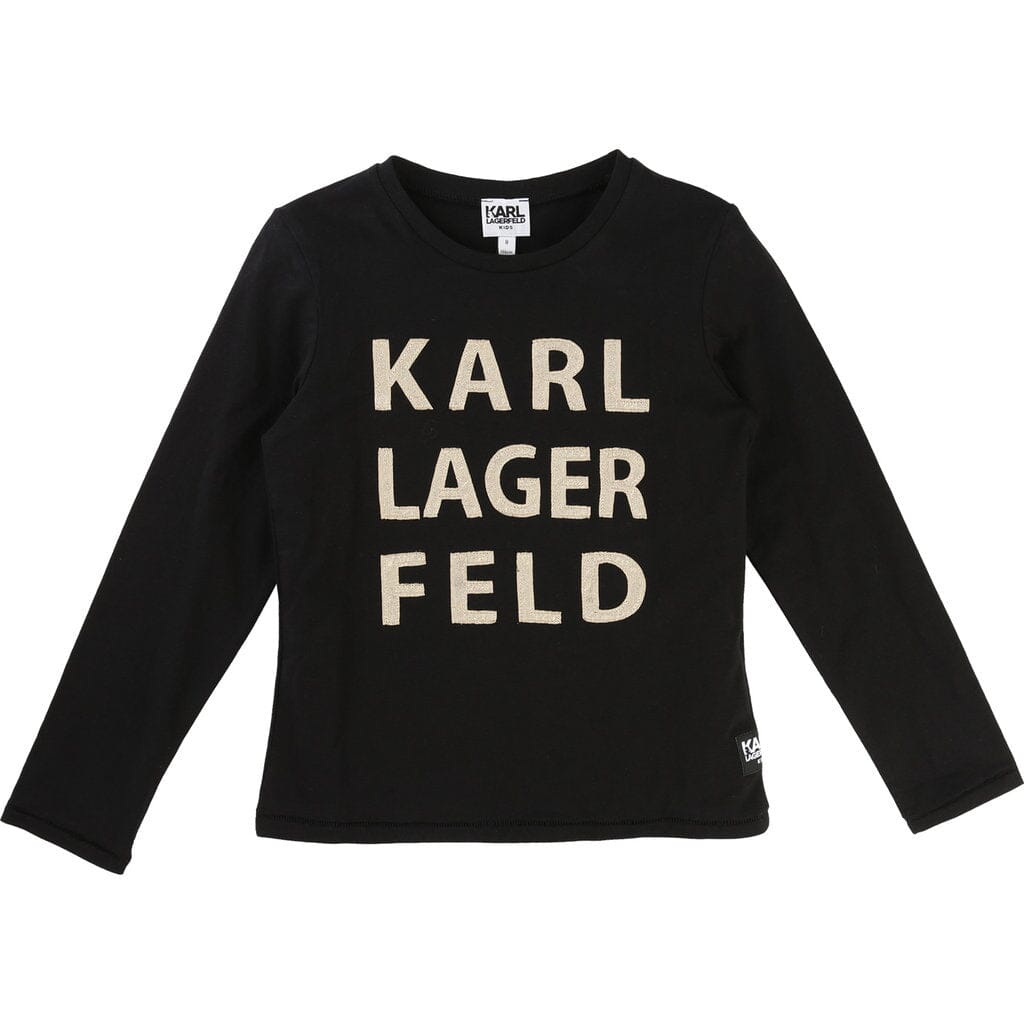KARL LAGERFELD KIDS Langarmshirt schwarz gold Langarmshirt Karl Lagerfeld