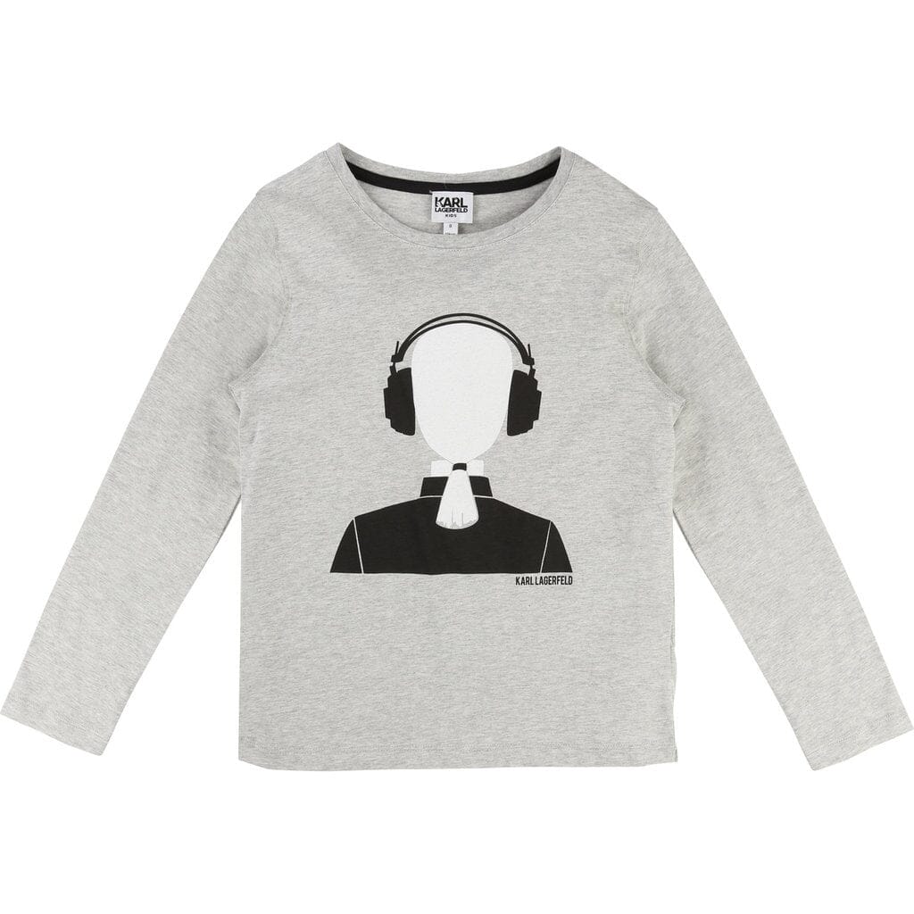 KARL LAGERFELD KIDS Longsleeve Kopfhörer grau Langarmshirt Karl Lagerfeld