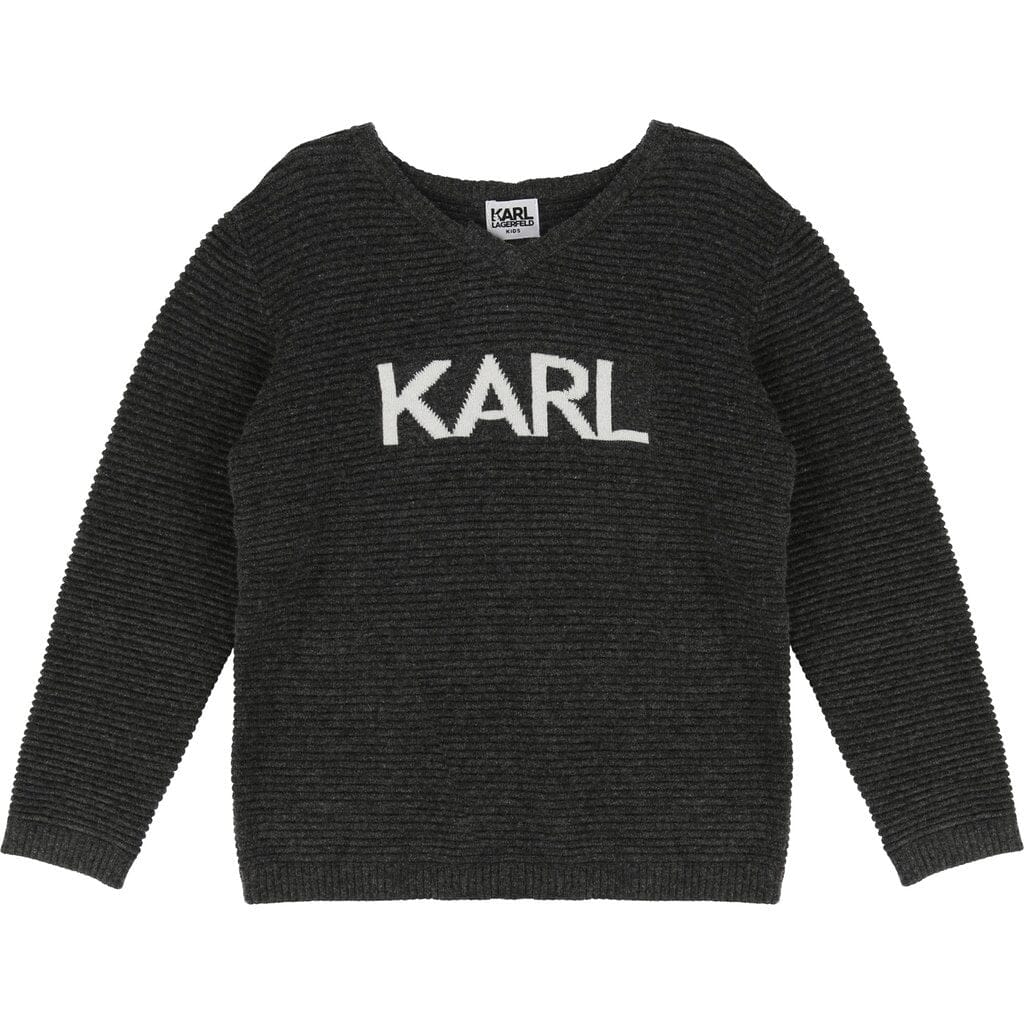 KARL LAGERFELD KIDS Strickpullover dunkelgrau Pullover Karl Lagerfeld
