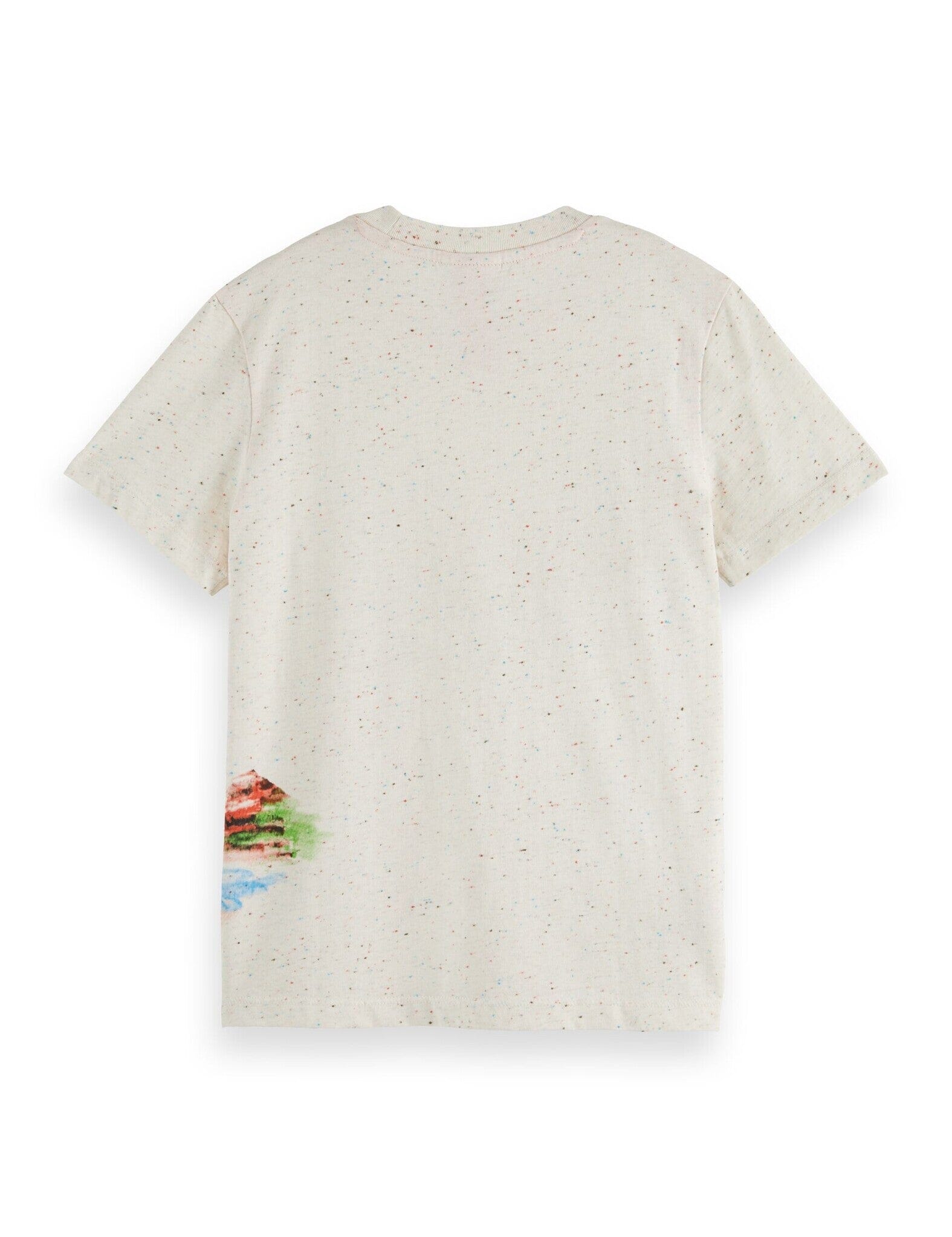 SCOTCH & SODA Kinder T-Shirt beige Punkte Brückenmotiv rot cooles Design T-Shirt Scotch & Soda