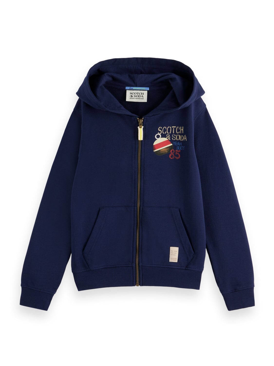 SCOTCH & SODA Zip Hoodie Navy Rückenprint Hoodie Scotch & Soda
