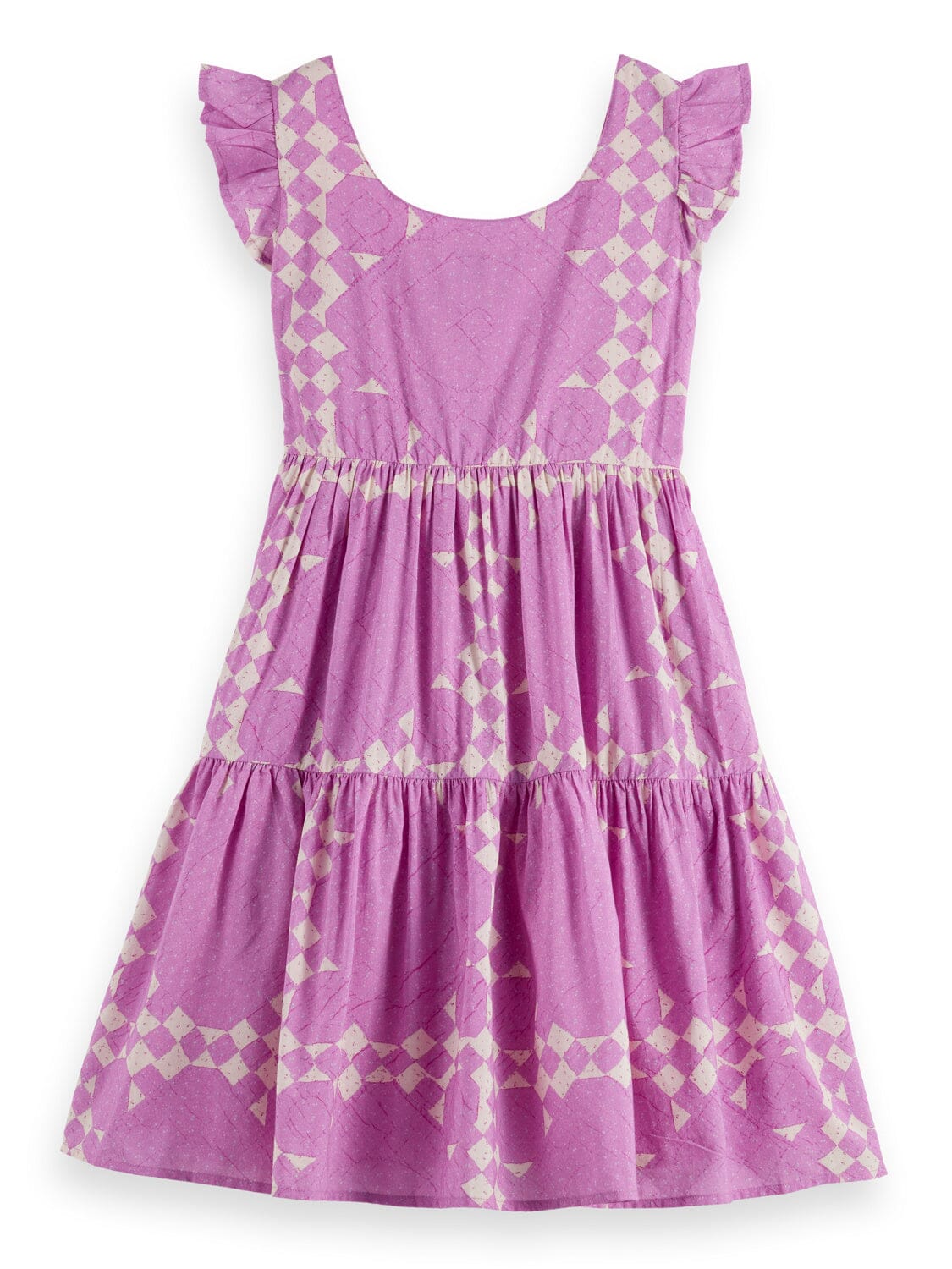 SCOTCH & SODA Kinder gemustertes Kleid in Pink/Creme Kleid Scotch & Soda