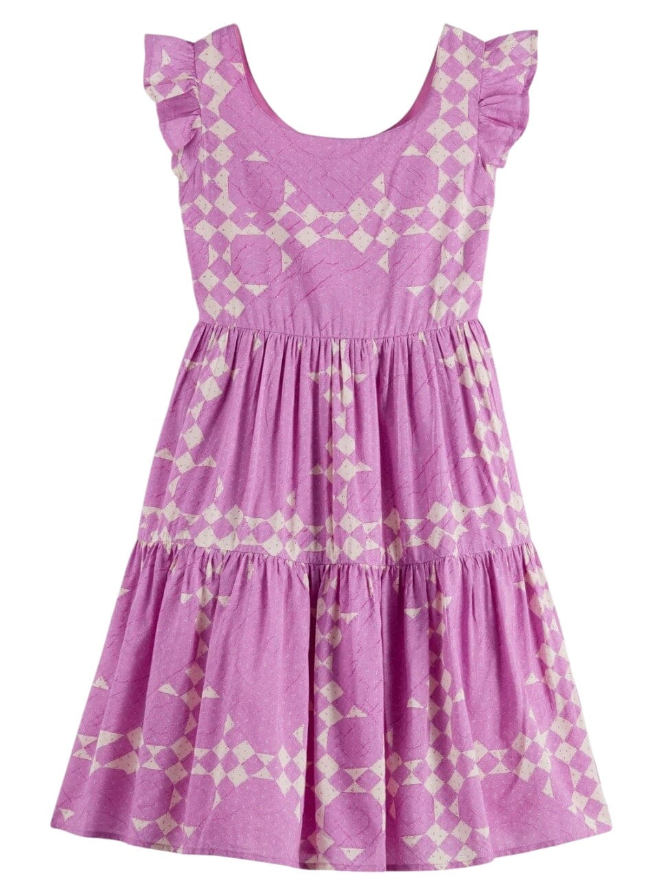 SCOTCH & SODA Kinder gemustertes Kleid in Pink/Creme Kleid Scotch & Soda