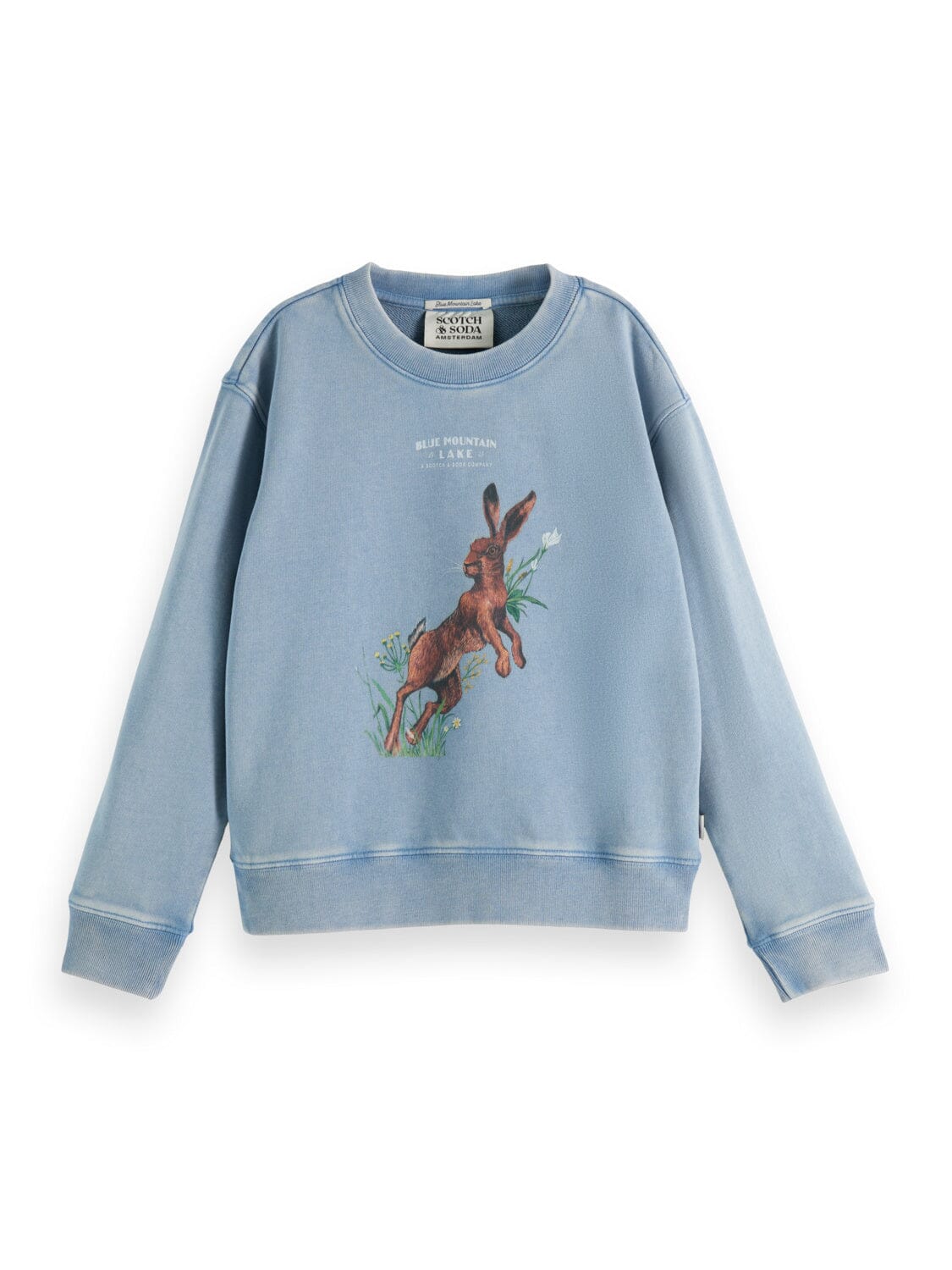 SCOTCH & SODA Kinder Artwork Sweatshirt blau mit Frühlingsmotiv Sweatshirt Scotch & Soda