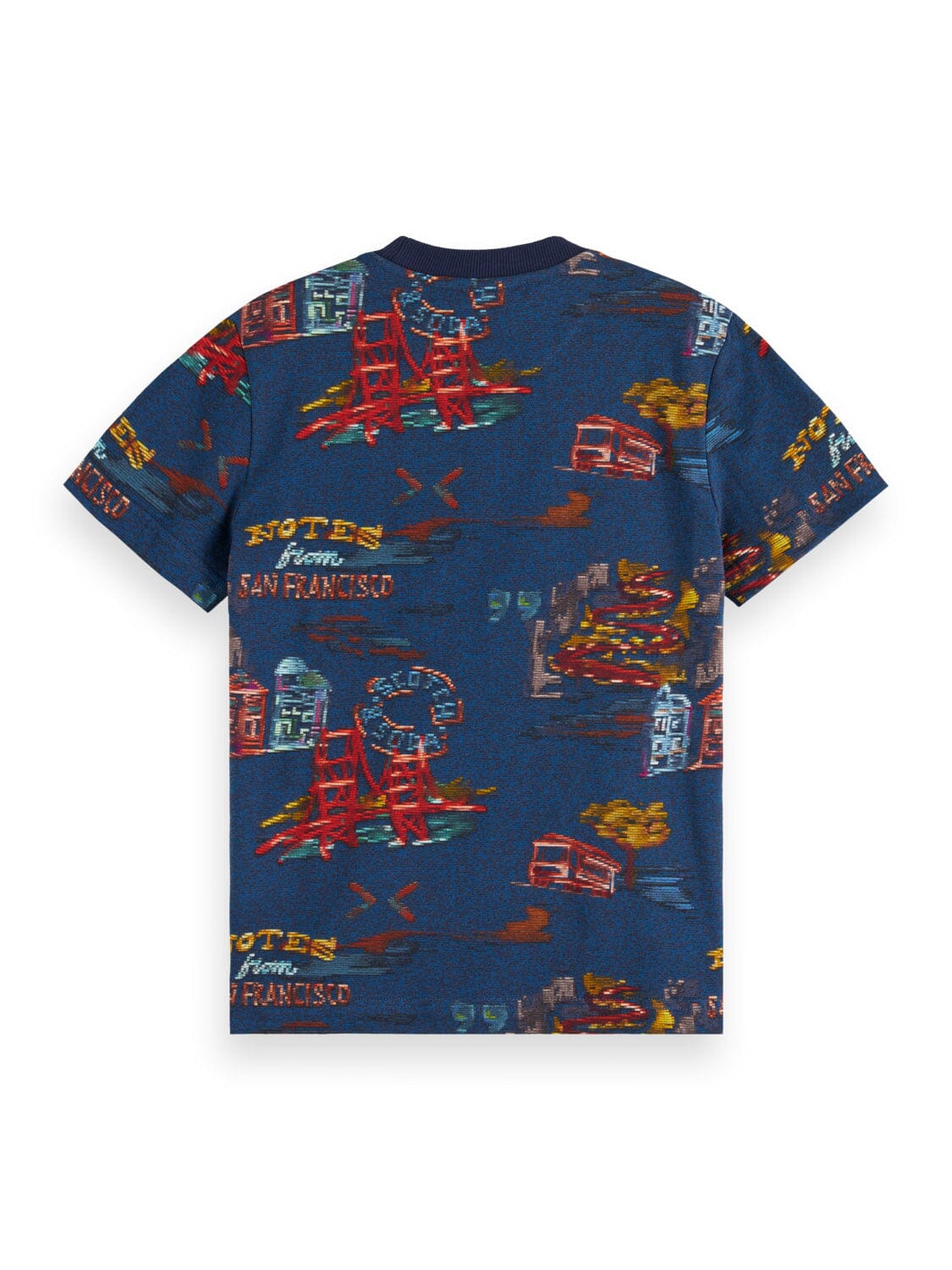 SCOTCH & SODA Kinder T-Shirt blau Allover Artwork Print RELAXED-FIT T-Shirt Scotch & Soda