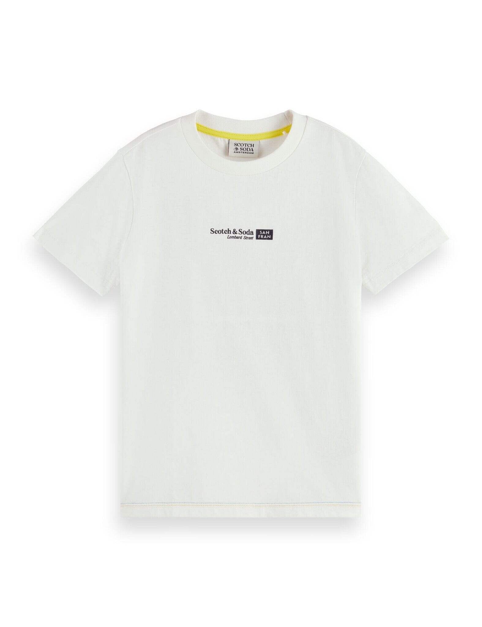 SCOTCH & SODA Kinder T-Shirt creme Artwork Rückenprint Lombard Street grün Straße T-Shirt Scotch & Soda