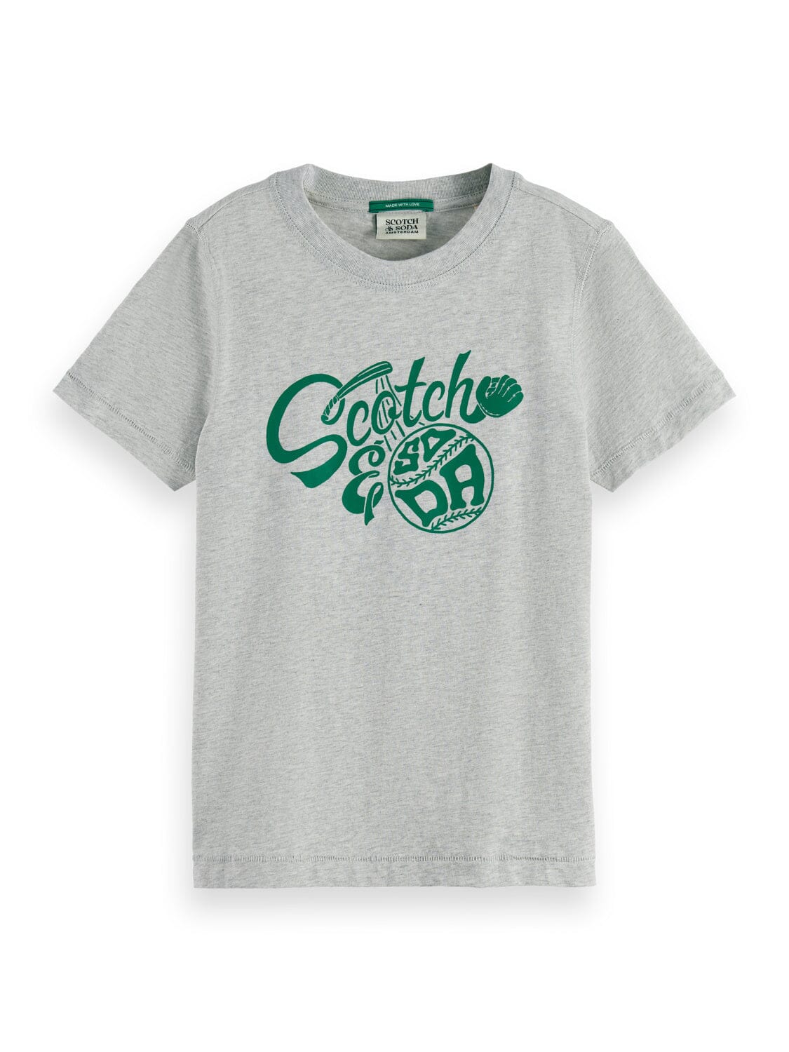 SCOTCH & SODA Kinder T-Shirt graumeliert mit Logo und Baseball T-Shirt Scotch & Soda