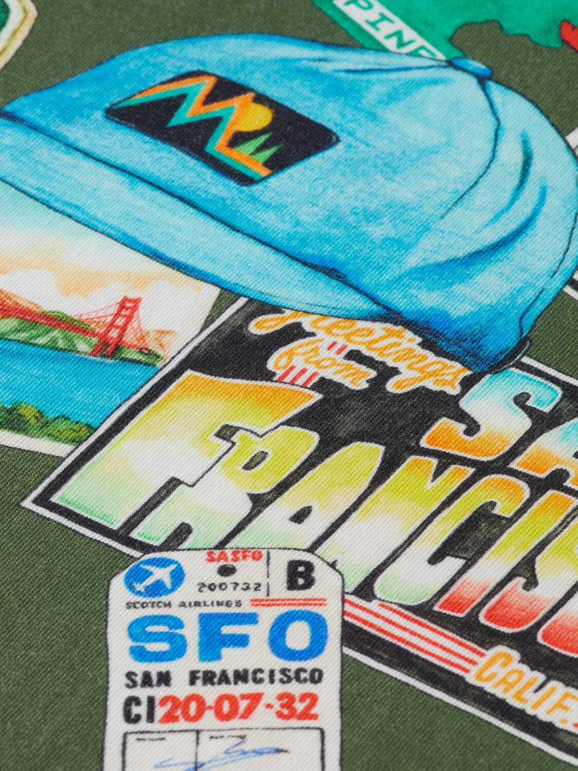 SCOTCH & SODA Kinder T-Shirt mehrfarbig San-Fancisco Souvenirs Print Allover military grün T-Shirt Scotch & Soda