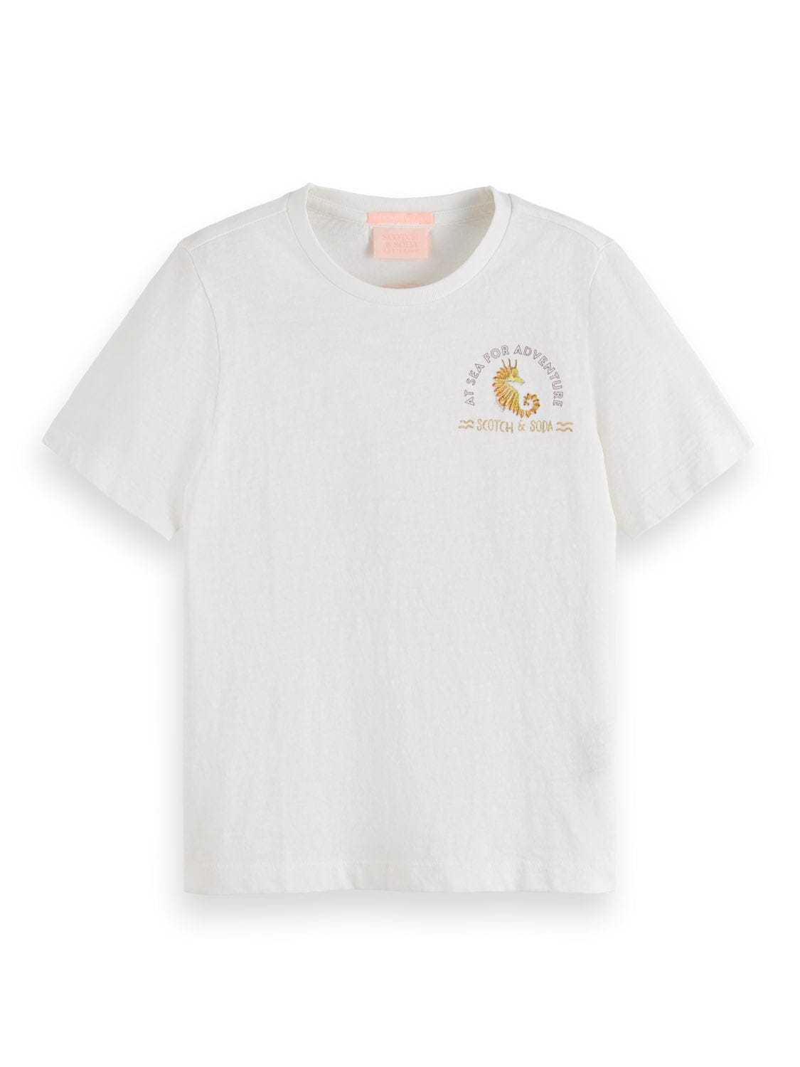 SCOTCH & SODA Kinder T-Shirt offwhite Seepferdchen Rückenprint maritim Meer T-Shirt Scotch & Soda