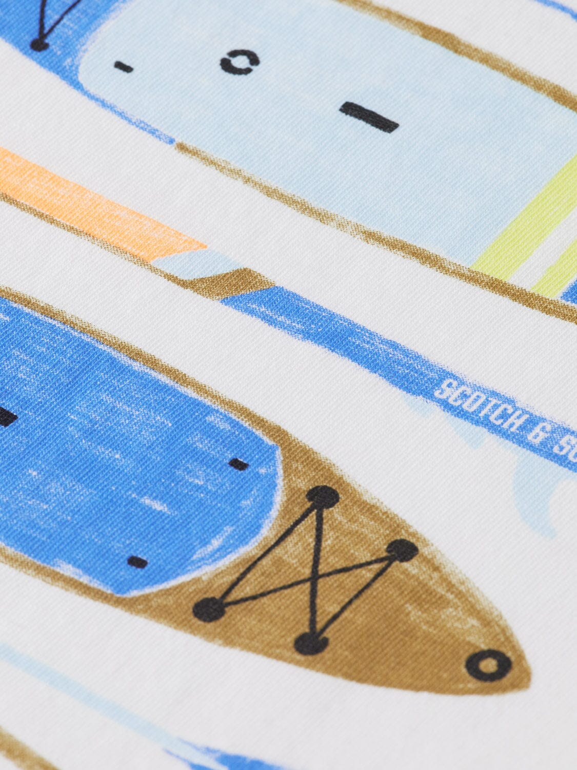 SCOTCH & SODA Kinder T-Shirt offwhite Standup Paddle Artwork Print angenehm T-Shirt Scotch & Soda