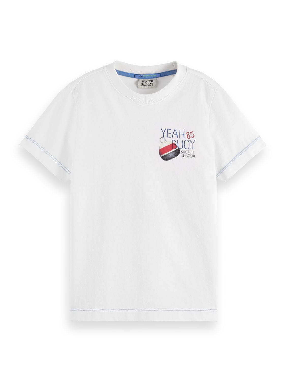 SCOTCH & SODA Kinder T-Shirt weiß mit Bojen- und Rückenprint T-Shirt Scotch & Soda