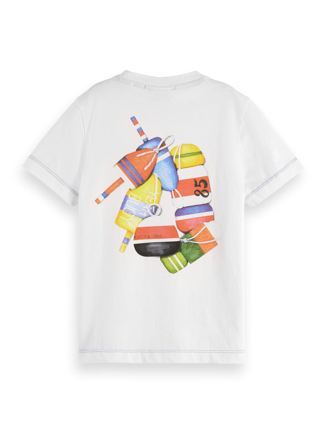 SCOTCH & SODA Kinder T-Shirt weiß mit Bojen- und Rückenprint T-Shirt Scotch & Soda