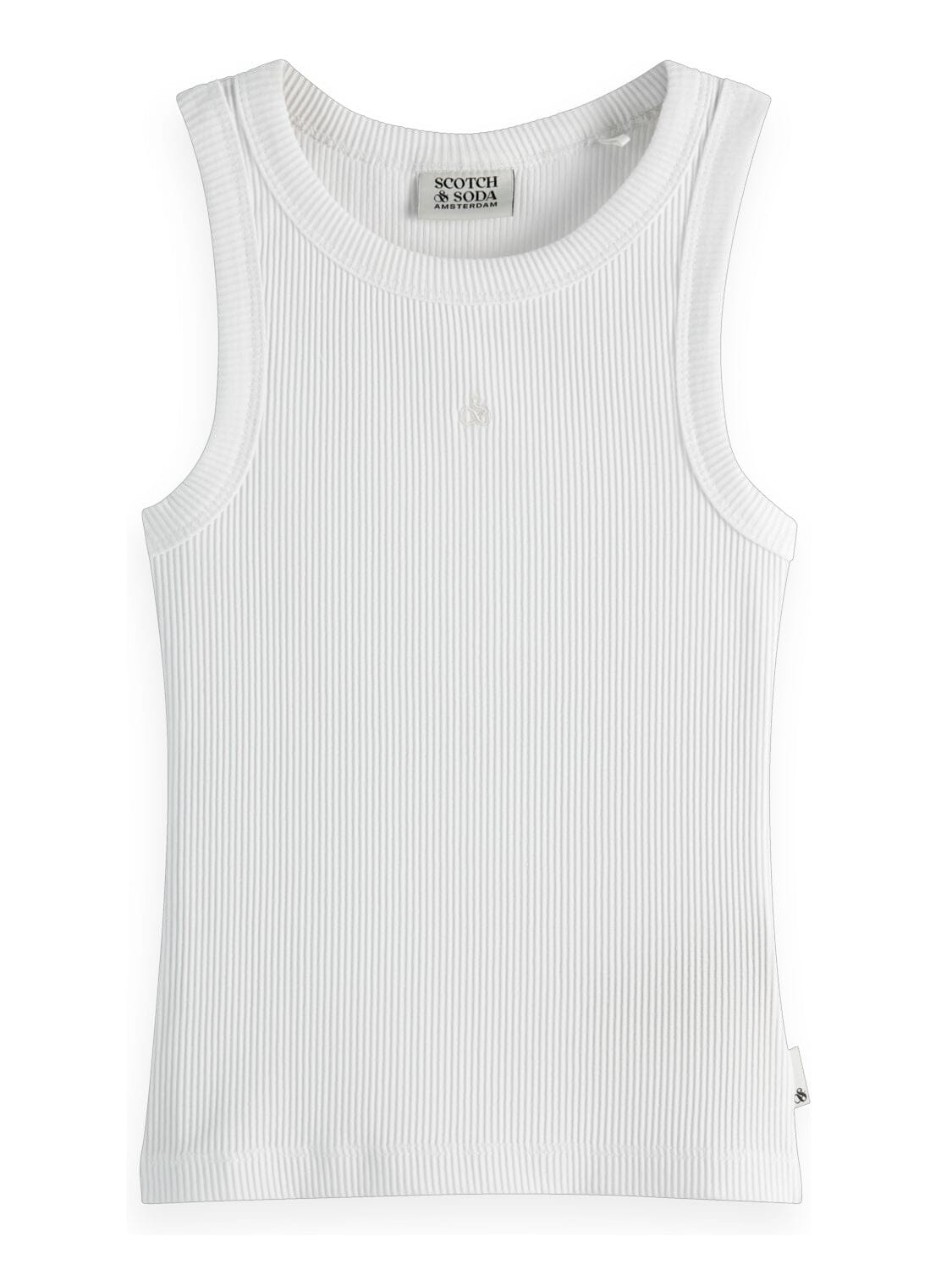 Scotch & Soda Mädchen-Tanktop in Weiß – Baby Ripp & Logo-Stick T-Shirt Scotch & Soda