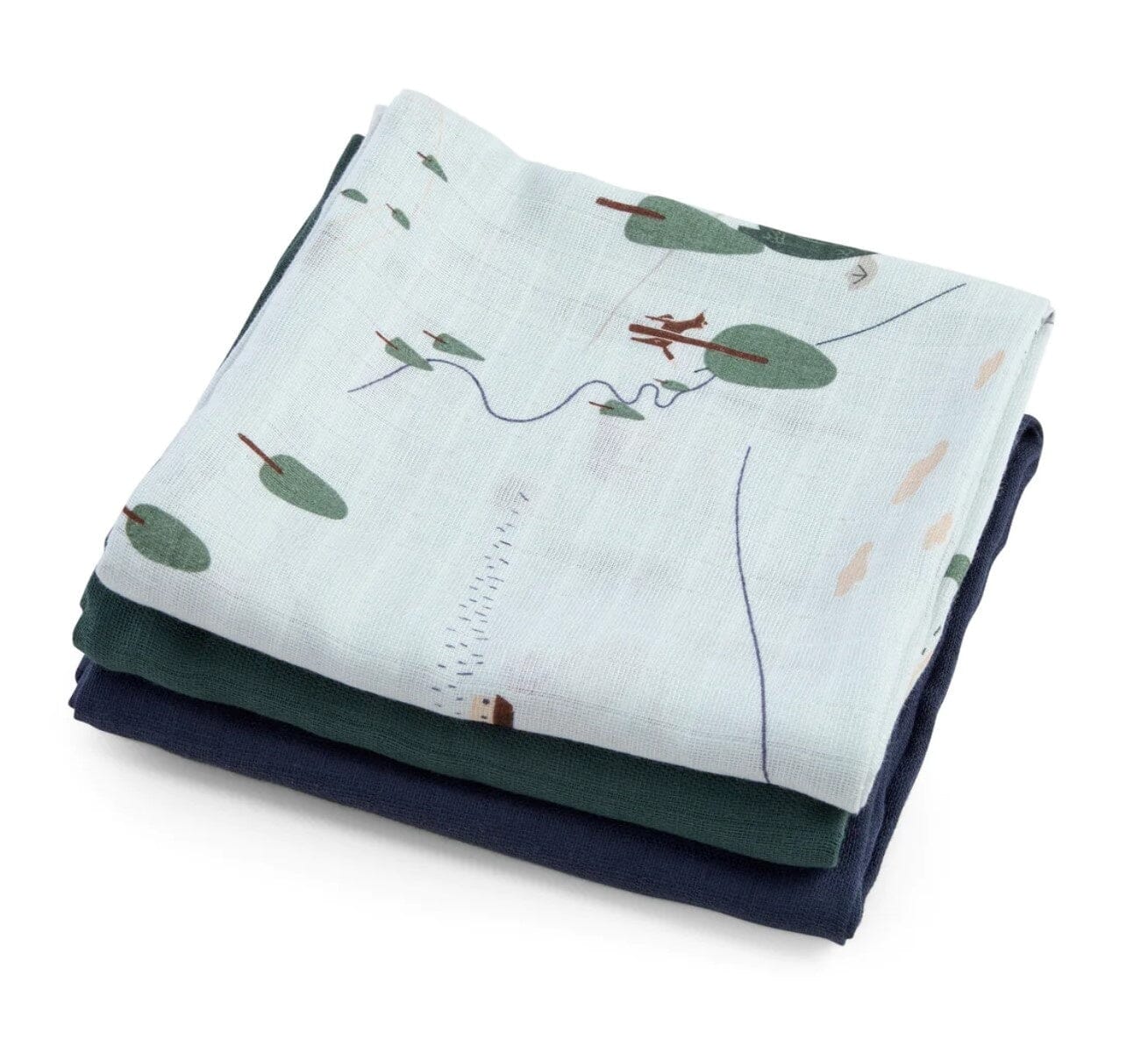 Sebra 3er Pack Mulltücher Dragon Tales Musselin aus Bio Baumwolle Kuscheltücher SEBRA