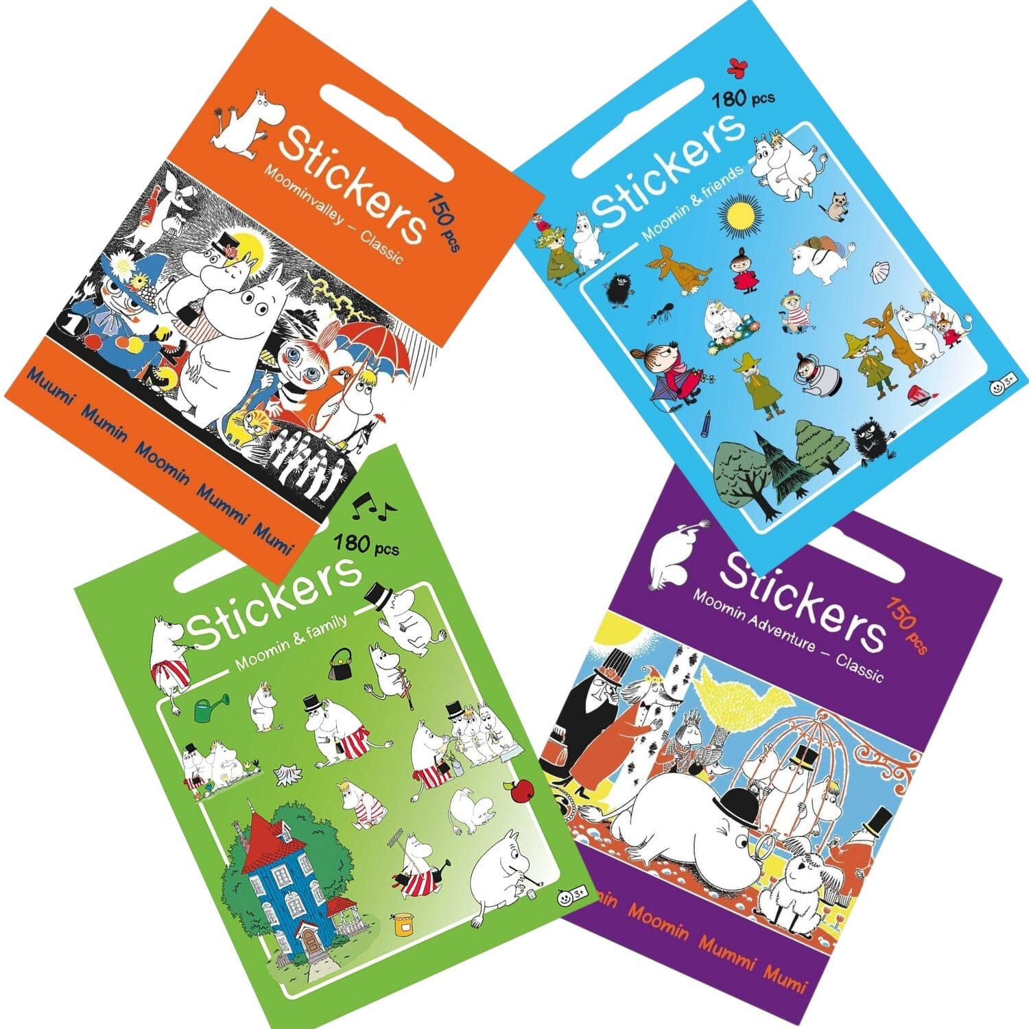 Set aus 4 Paketen Barbo Toys Moomin Stickers Sticker / Aufkleber BARBO TOYS