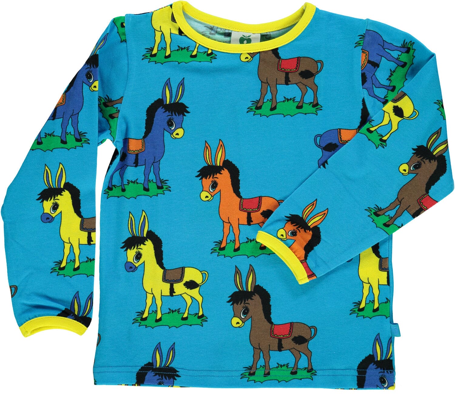 SMAFOLK Langarmshirt mit allover Esel blau Langarmshirt Smafolk