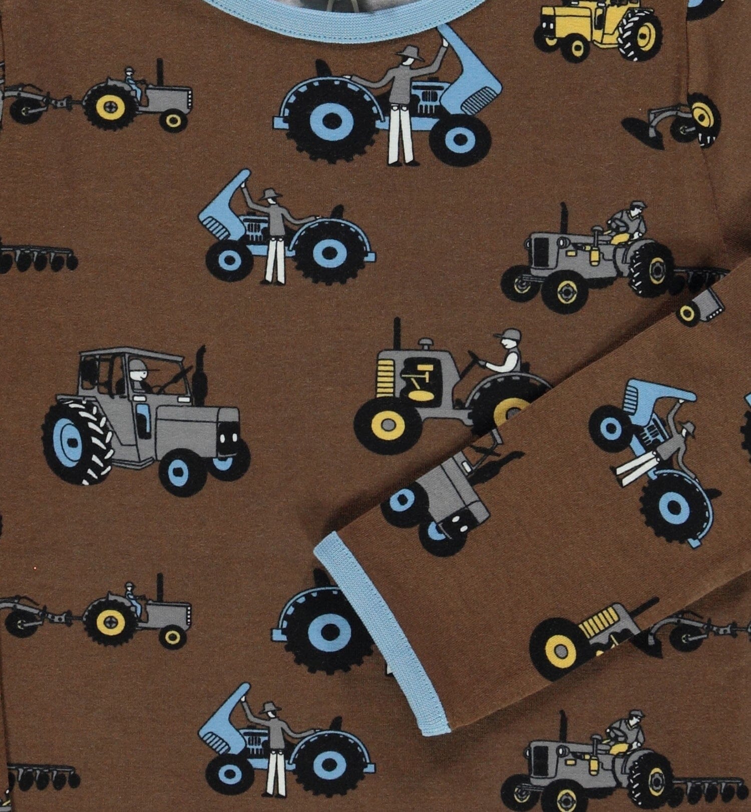 SMAFOLK Langarmshirt mit allover Traktor braun bison Langarmshirt Smafolk