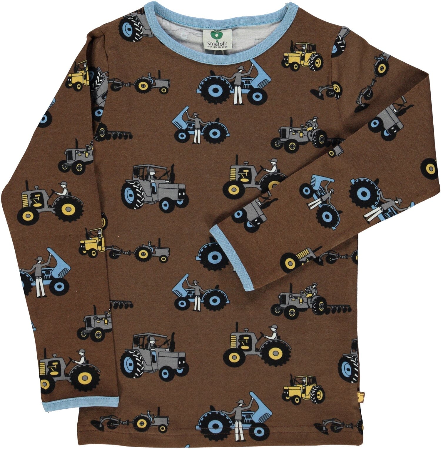 SMAFOLK Langarmshirt mit allover Traktor braun bison Langarmshirt Smafolk