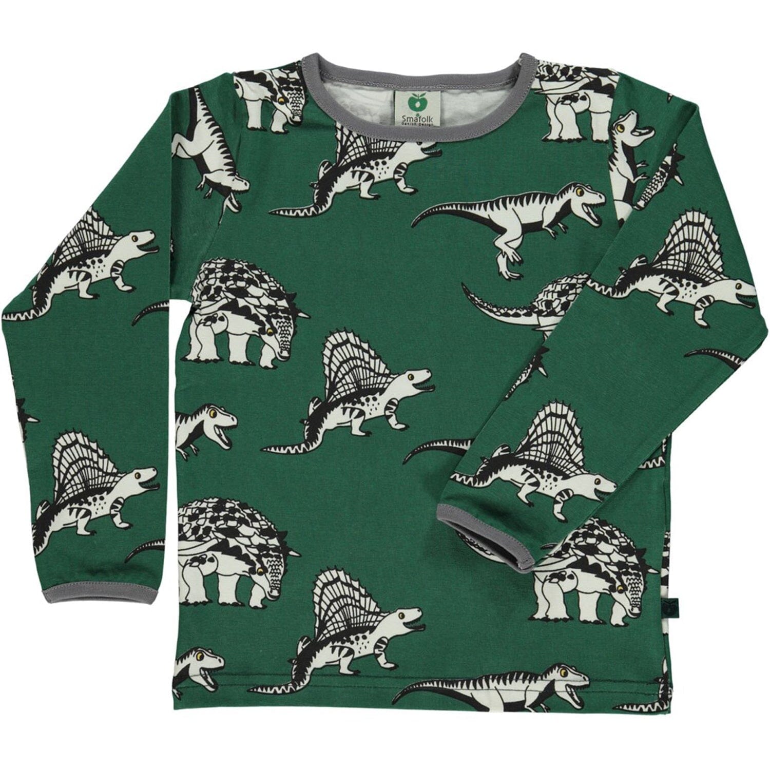 SMAFOLK Langarmshirt mit Dino dunkelgrün / hunter green Langarmshirt Smafolk