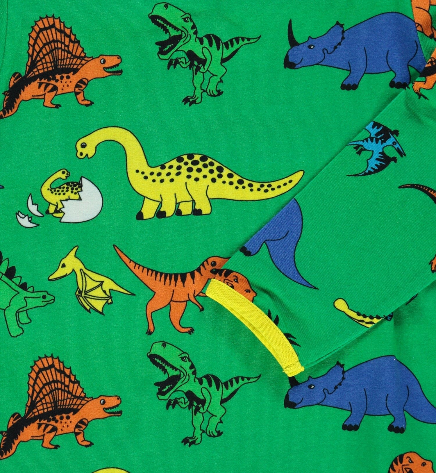 SMAFOLK Langarmshirt mit allover Dino grün Langarmshirt Smafolk