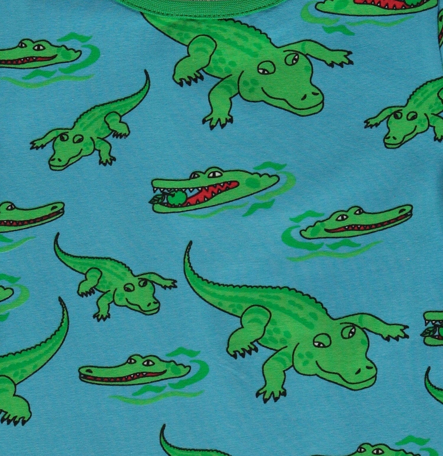 SMAFOLK T-Shirt mit allover Krokodil blau T-Shirt Smafolk