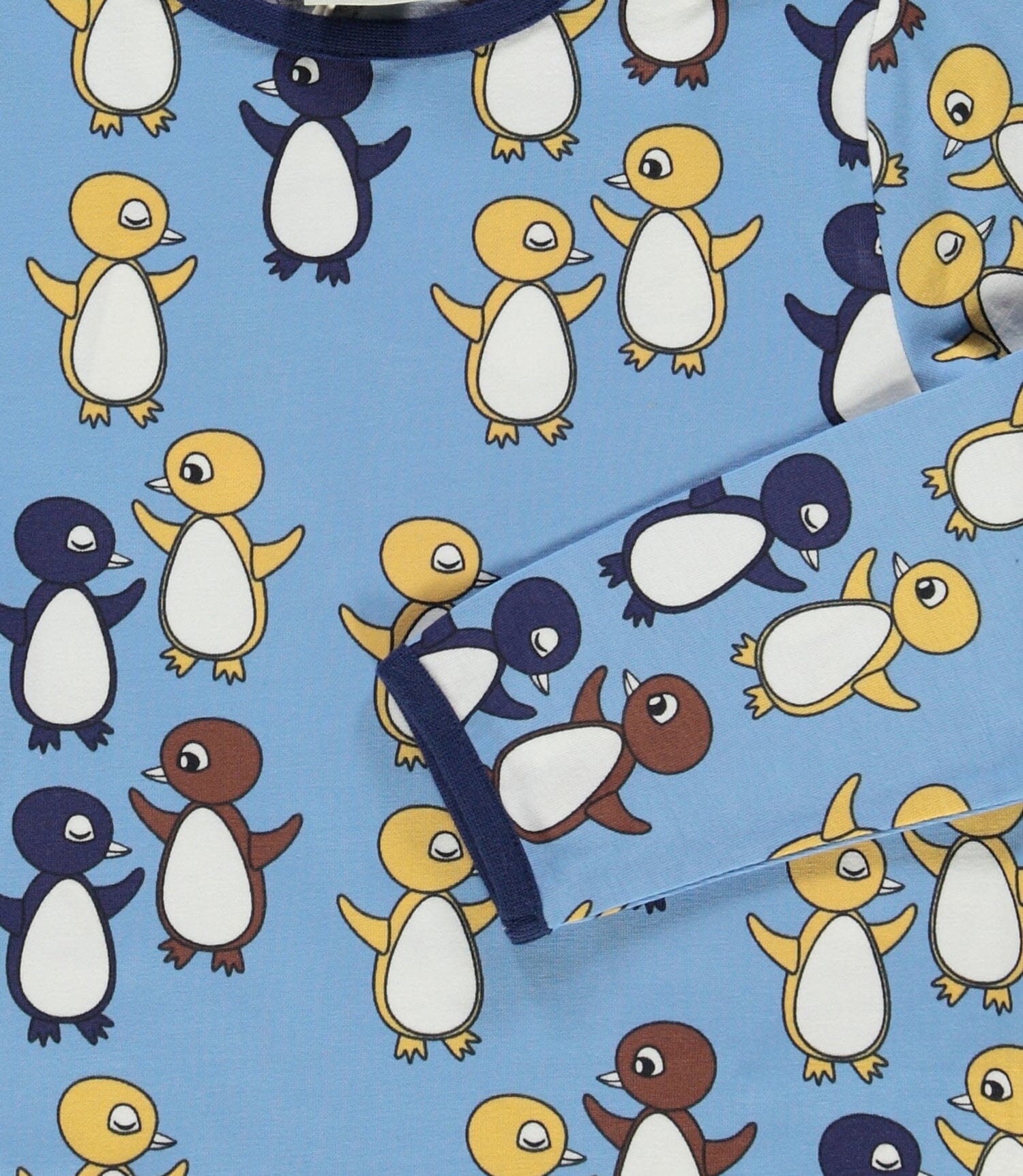 SMAFOLK Langarmshirt mit allover Baby Pinguine hellblau Langarmshirt Smafolk