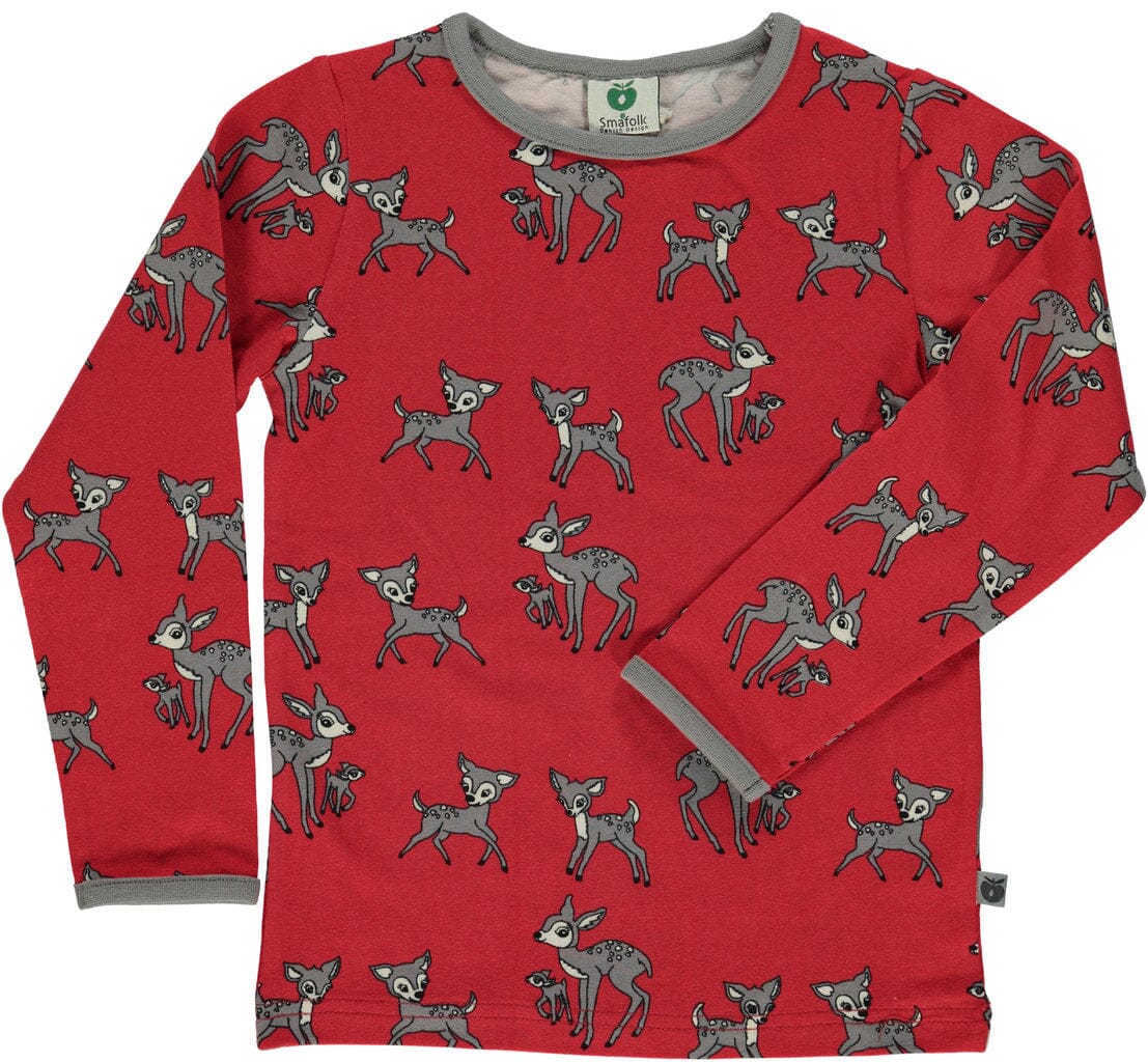 SMAFOLK Langarmshirt Rehkitz rot Langarmshirt Smafolk
