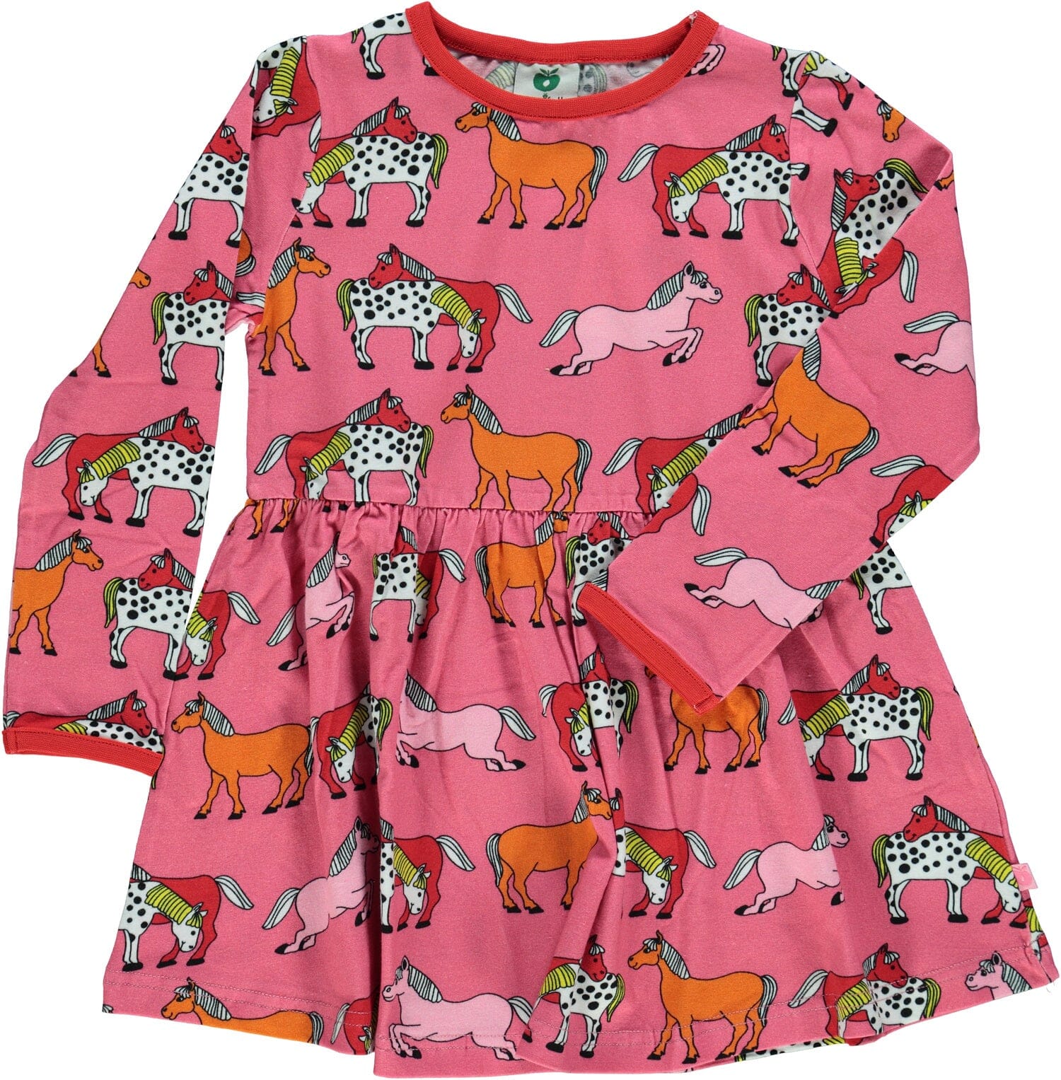 SMAFOLK Kleid pink mit Pferde allover Print aus Biobaumwolle Kleid Smafolk