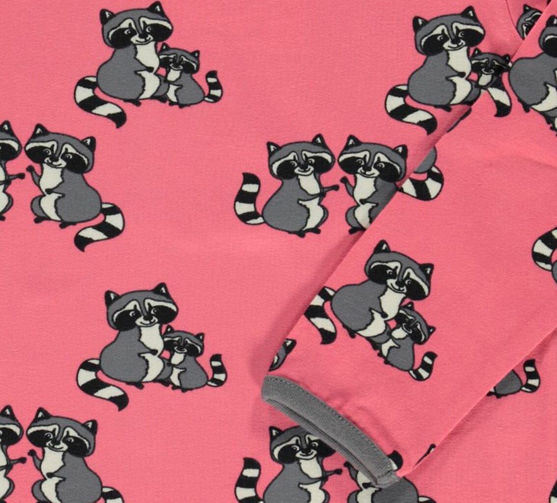 SMAFOLK Langarmshirt mit allover Waschbär rosa Langarmshirt Smafolk