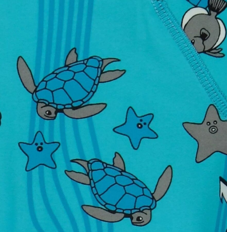 SMAFOLK UV-Badeshorty mit Meerestieren – Türkis-Blau mit UV-Schutz 50+ Badeanzug Smafolk