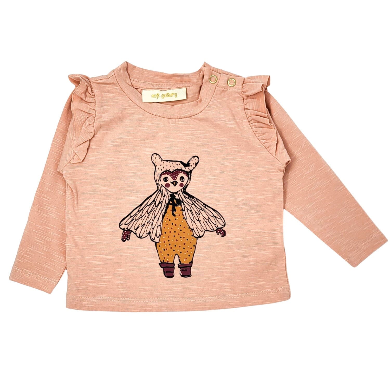 Soft Gallery Baby Shirt Eule aus Bio-Baumwolle Langarmshirt Soft Gallery